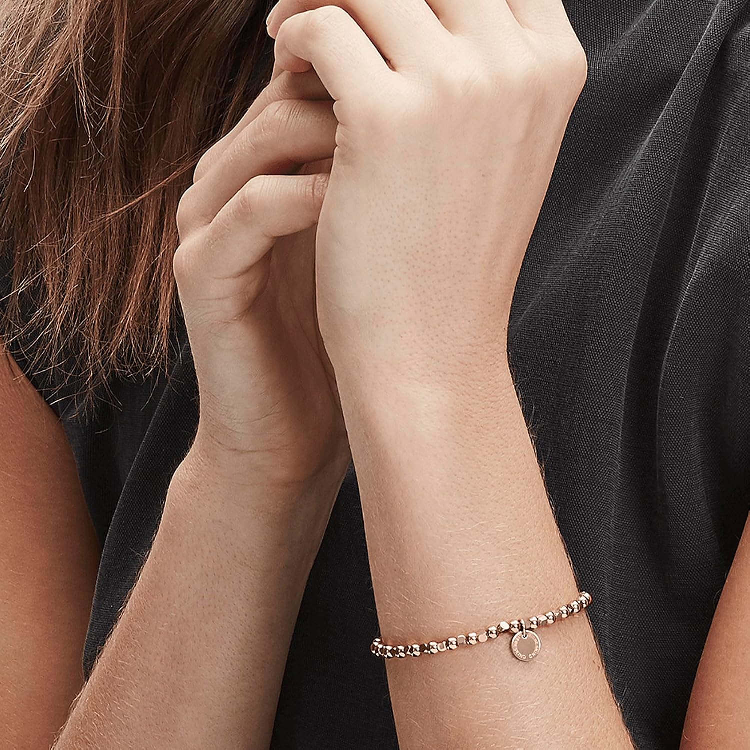 Detalle de LIEBESKIND Berlin Armband – Beads Armband aus Edelstahl mit IP Roségold Finish