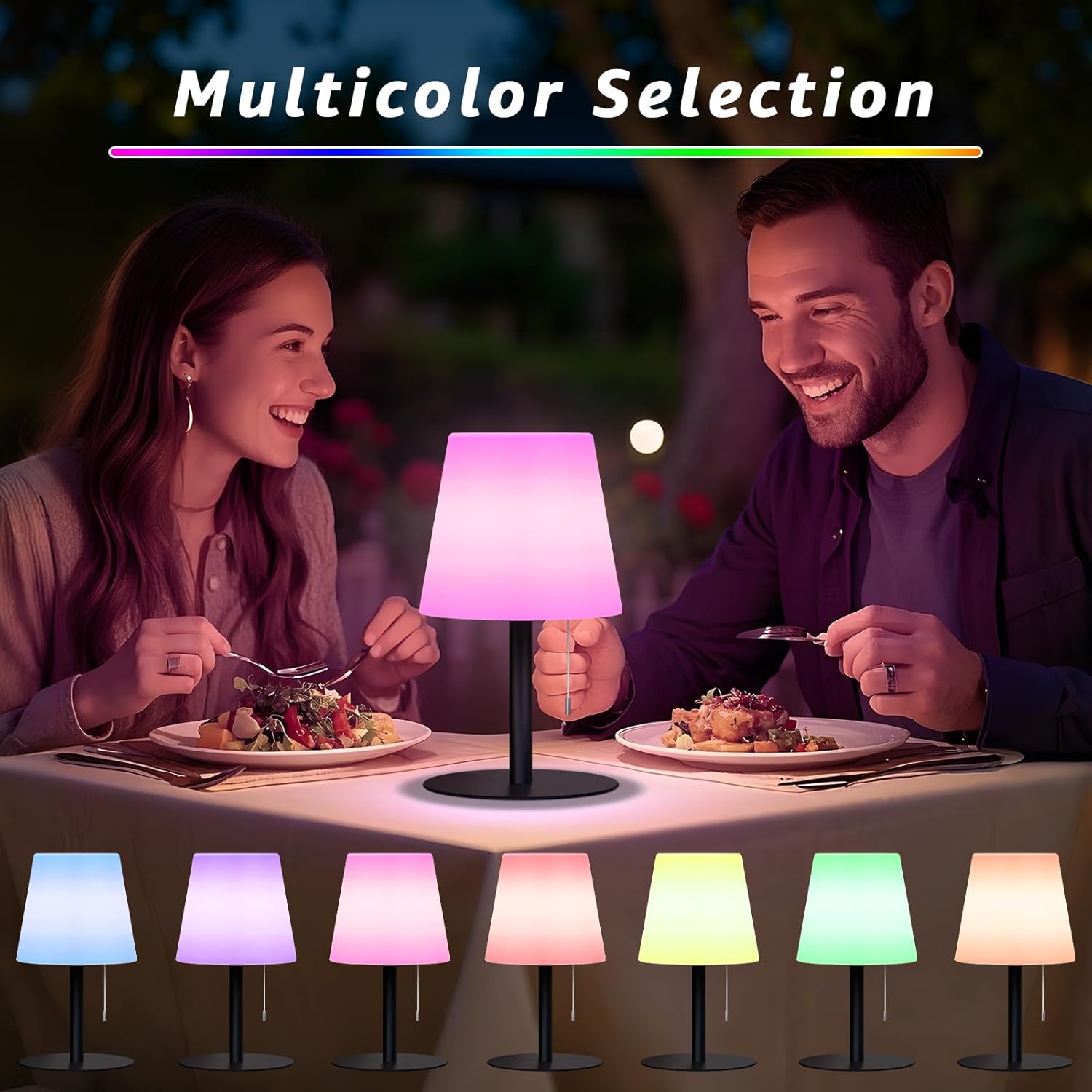 Thumbnail 4 de uuffoo Solar Tischlampe Outdoor – 2-in-1 Aufladung, IP44, RGB & Warmweiß, Schwarz