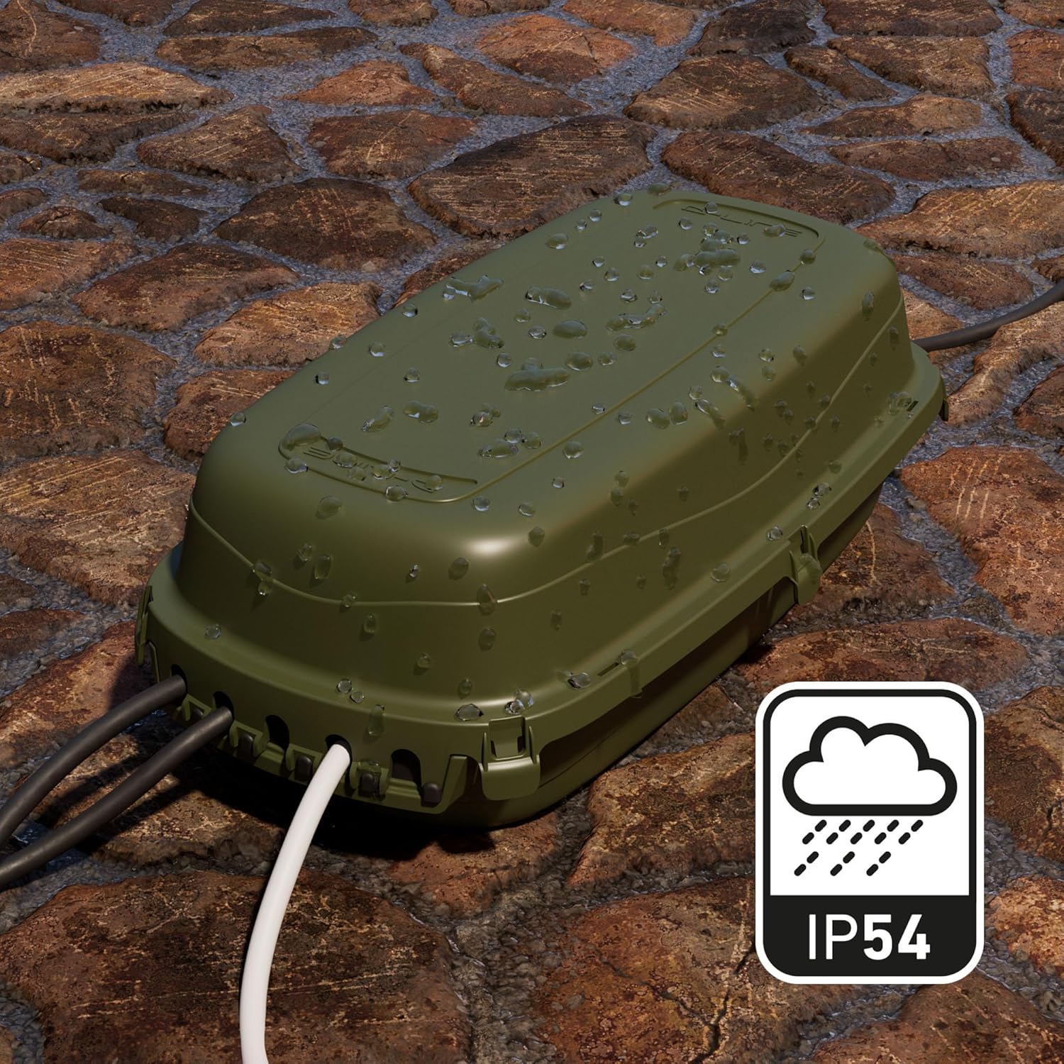 Detalle 2 de Boîtier étanche pour multiprise D-Line IP54 (cotes internes 290 × 125 × 110 mm) – couleur vert