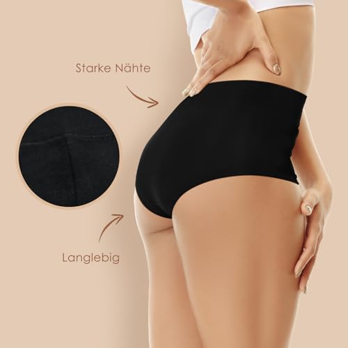 Detalle 2 de YouShow Culotte Femme Taille Haute Lot de 5 en Coton Slip Confort – 5 pièces