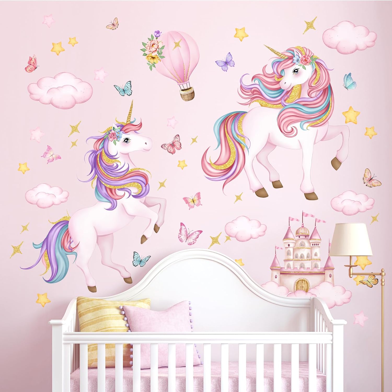 Thumbnail 2 de Tanlaby Unicorn Castle Wall Decals: Fairy-Tale Room Decor for Nursery and Bedroom