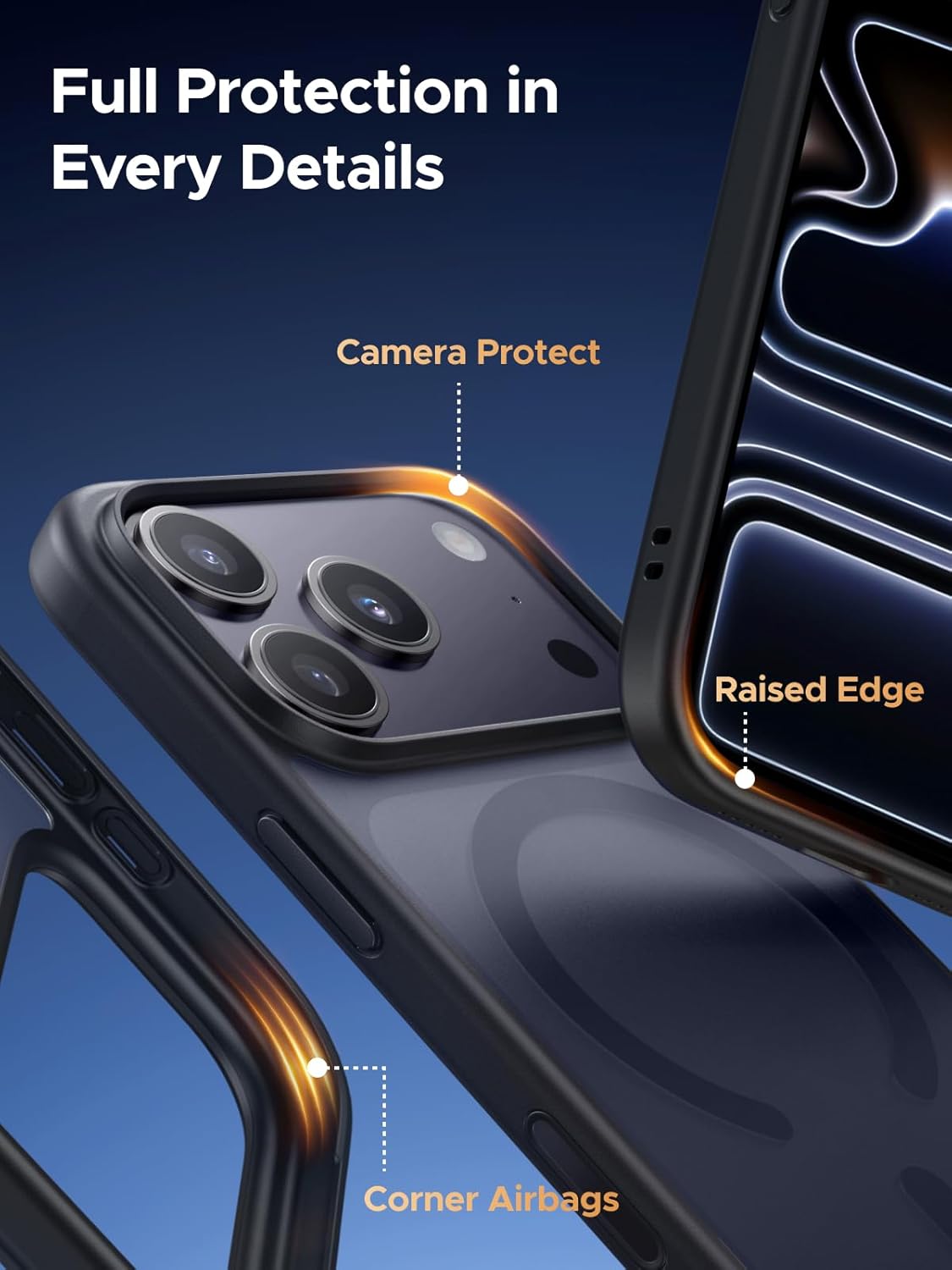 Detalle de UGREEN Coque Magnétique pour iPhone 17 Air — Protection Militaire, MagSafe et Anti-traces