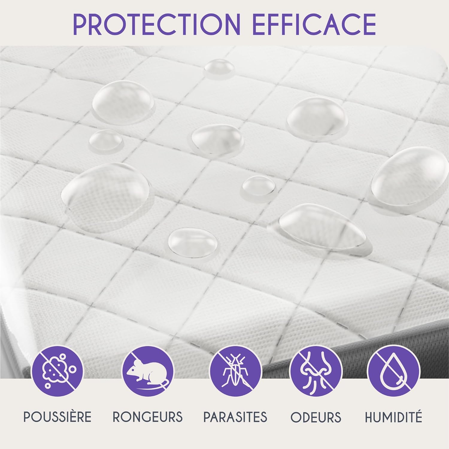 Thumbnail 2 de Dreamzie Housse de protection matelas 120x200 cm pour déménagement et stockage (jusqu’à 30 cm d’épaisseur) avec fermeture éclair