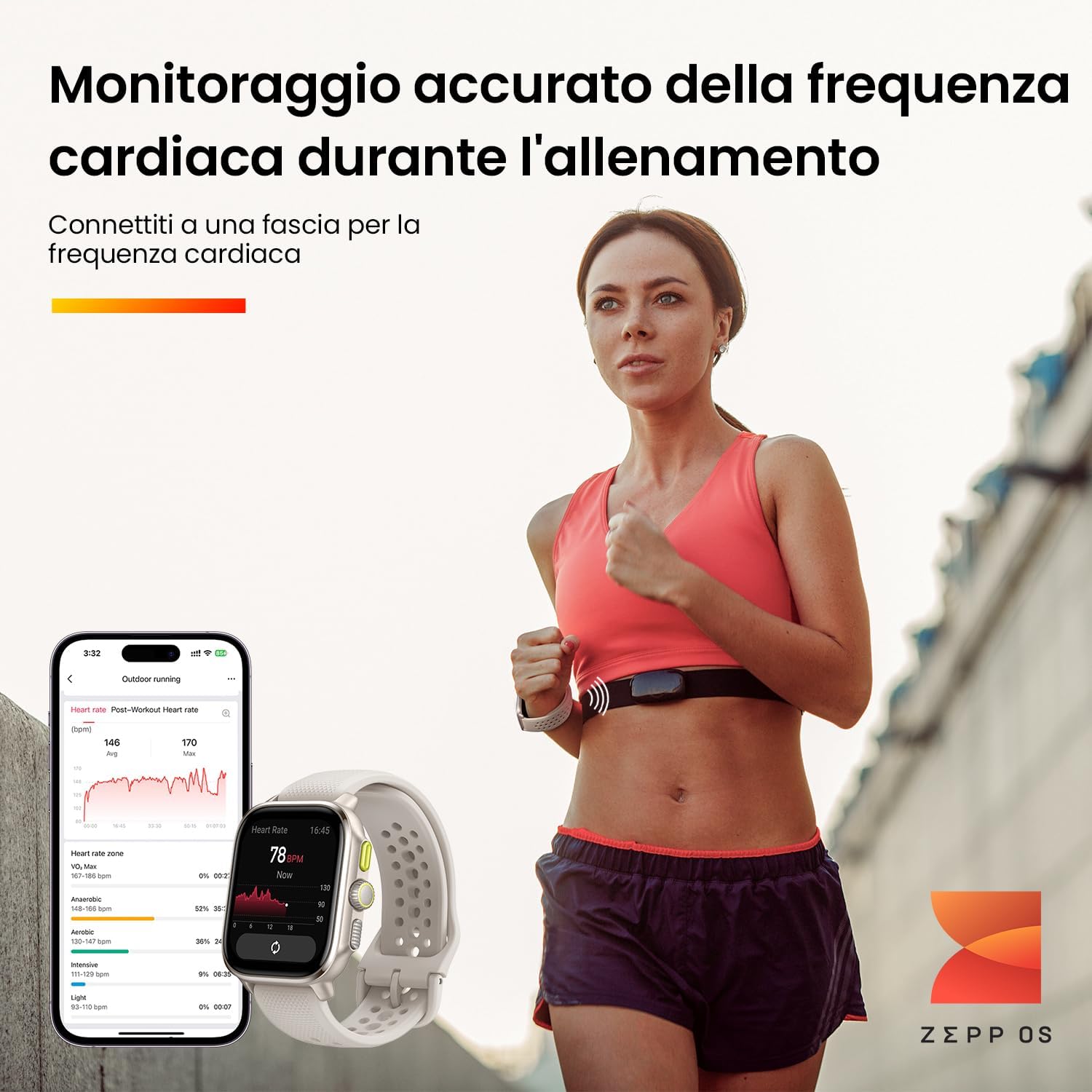 Detalle de Amazfit Cheetah Square 44 mm: lo smartwatch da corsa leggero con GPS Dual-Band e mappe offline