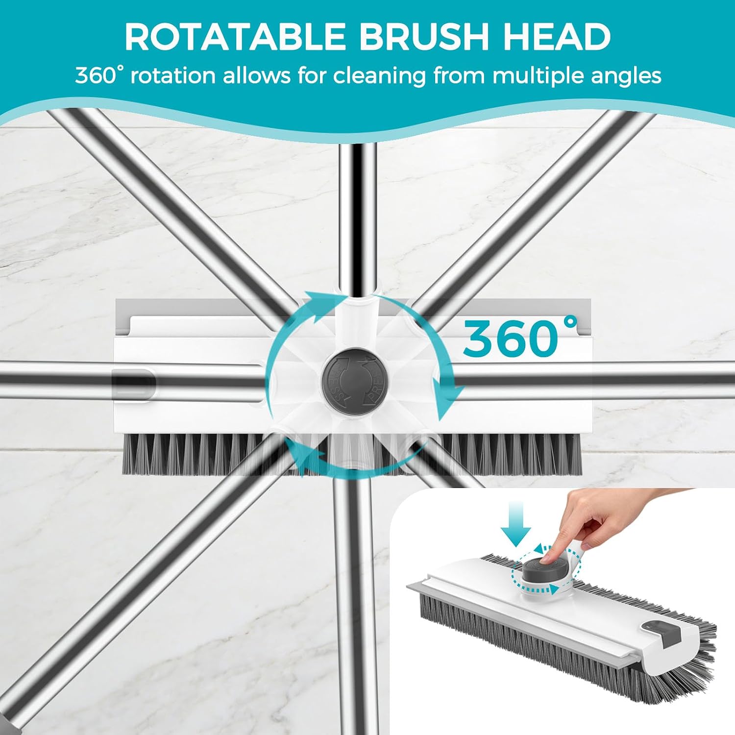 Detalle 2 de SetSail k065 3-in-1 Floor Scrub Brush with Adjustable Handle