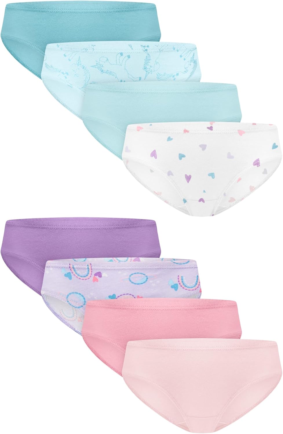 Detalle de Hanes Girls' and Toddler Organic Cotton Underwear, 8-Pack Briefs and Hipsters