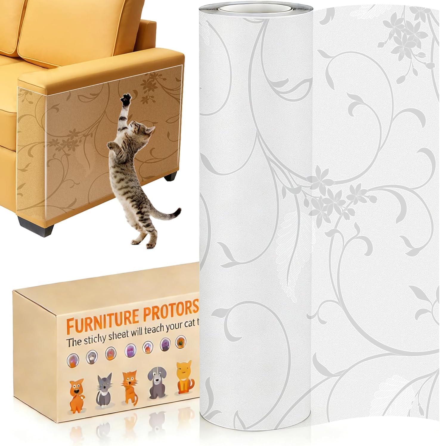 Detalle de Protection Canapé Chat Anti-Griffe 30 cm x 5 m – QianShouYan