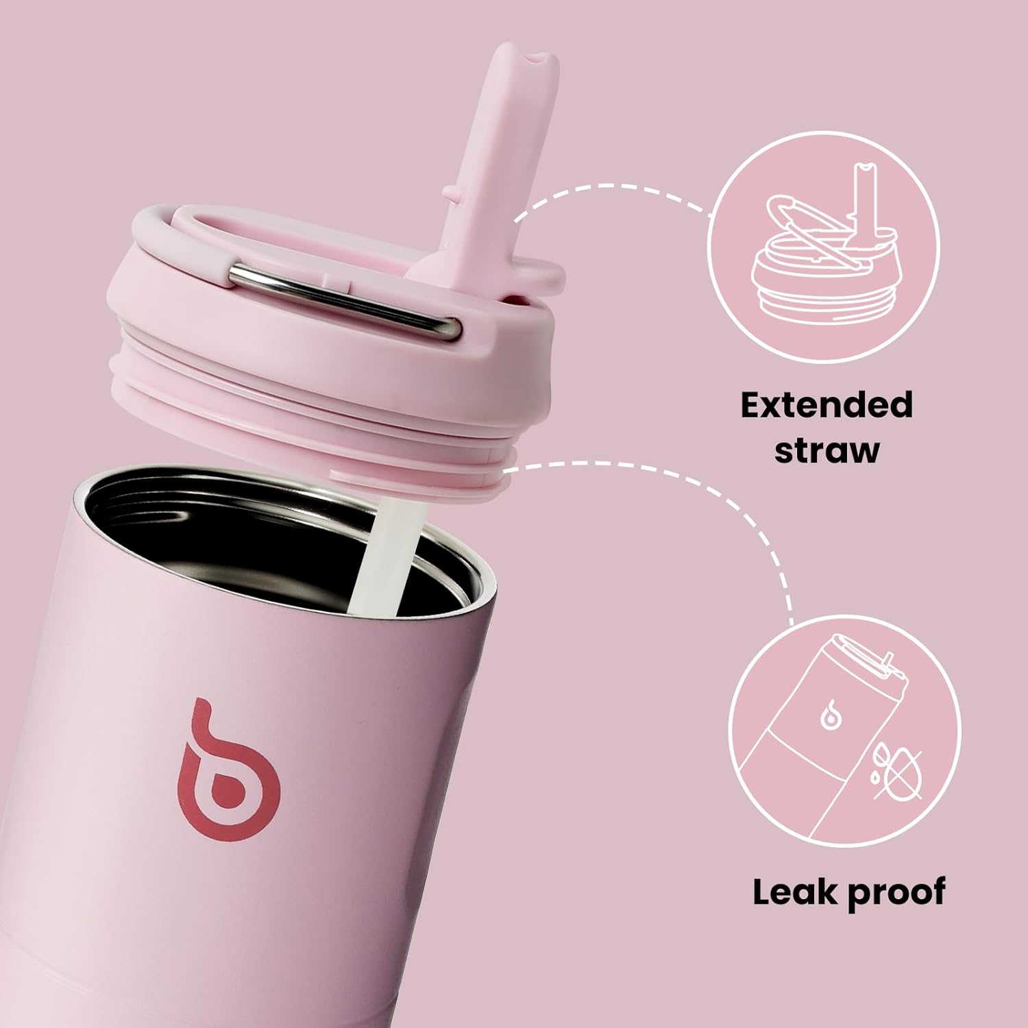 Detalle 2 de Bottle Bottle Stainless Steel 700ml water bottle with straw 🚰