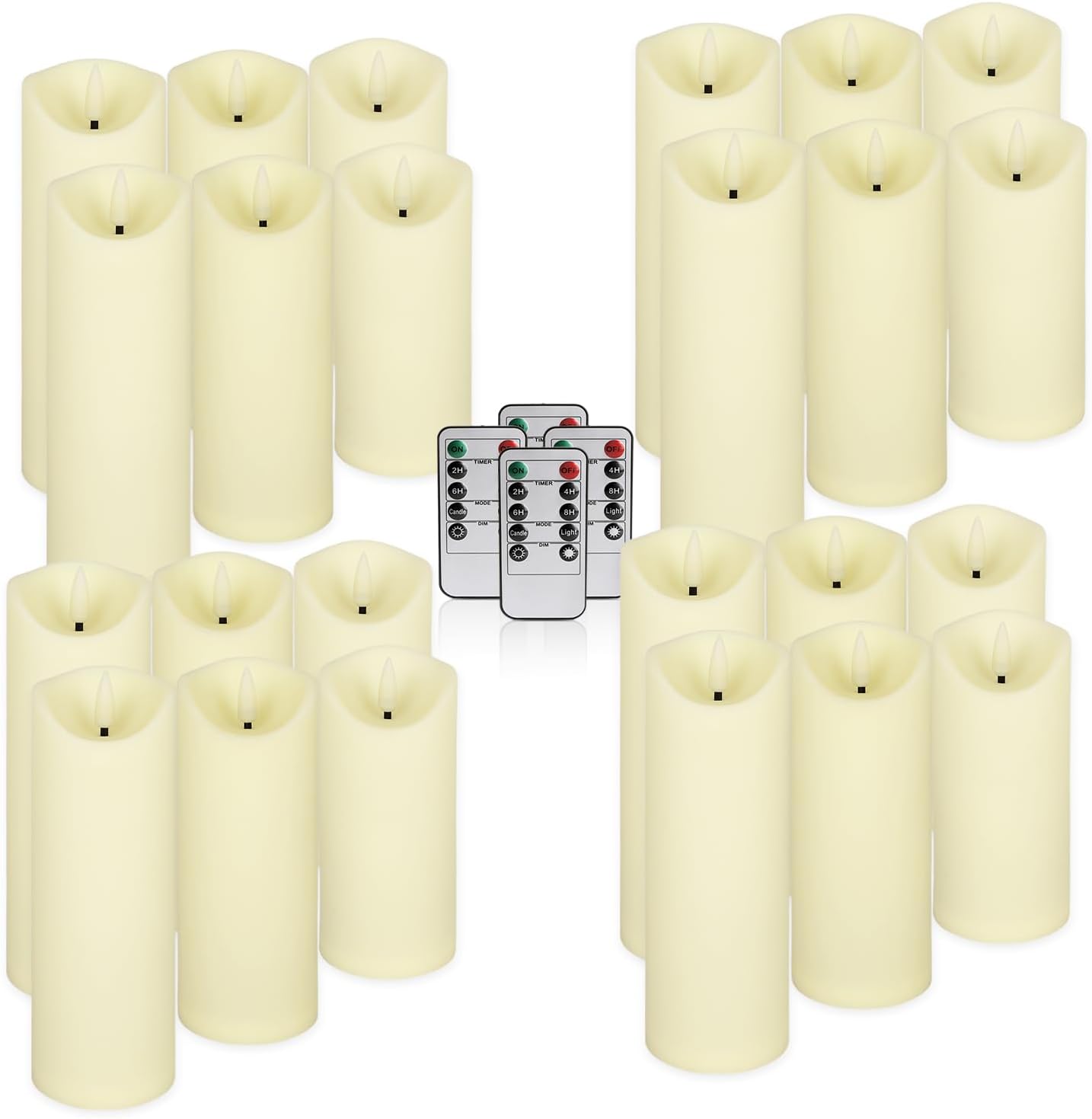 Detalle de WREXCS WER1115 Flameless LED Candles, 24-Pack in 3 Heights with Remote