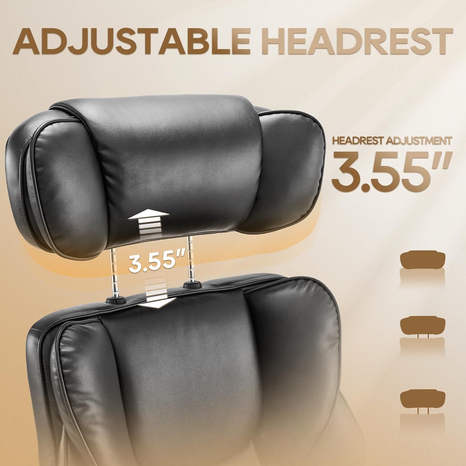 Detalle 2 de COLAMY 6754 Office Chair with Retractable Footrest, Reclining Back and Bonded Leather
