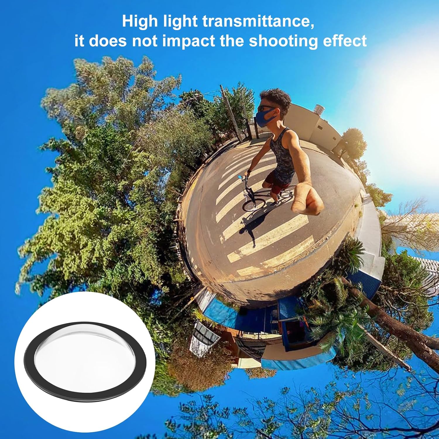 Detalle de PULUZ Objektivschutz für Ricoh Theta SC2 / S / V – Transparentes Doppel-Linsenschutz-Set