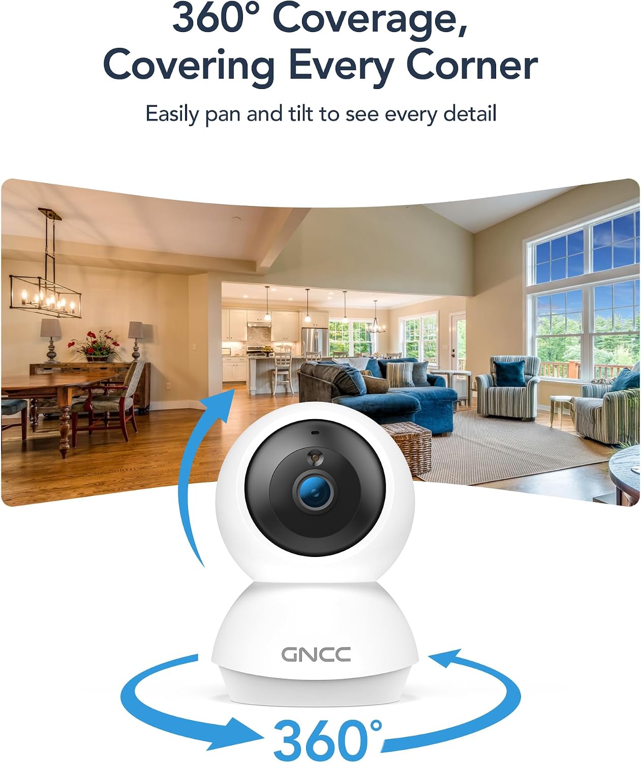 Thumbnail 5 de GNCC GP6 2K Indoor Security Camera, AI Tracking and Night Vision