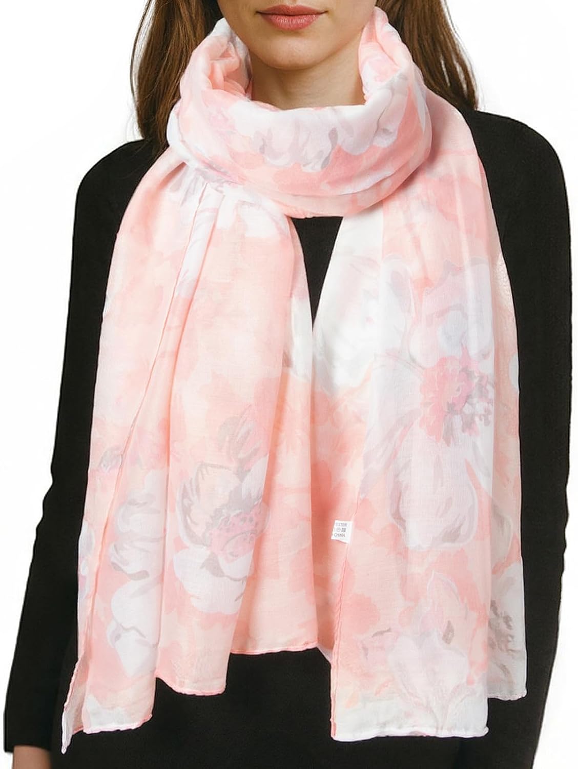 Detalle de RIIQIICHY foulard donna in poliestere 180x90 cm, grande e leggero: pashmina primaverile elegante
