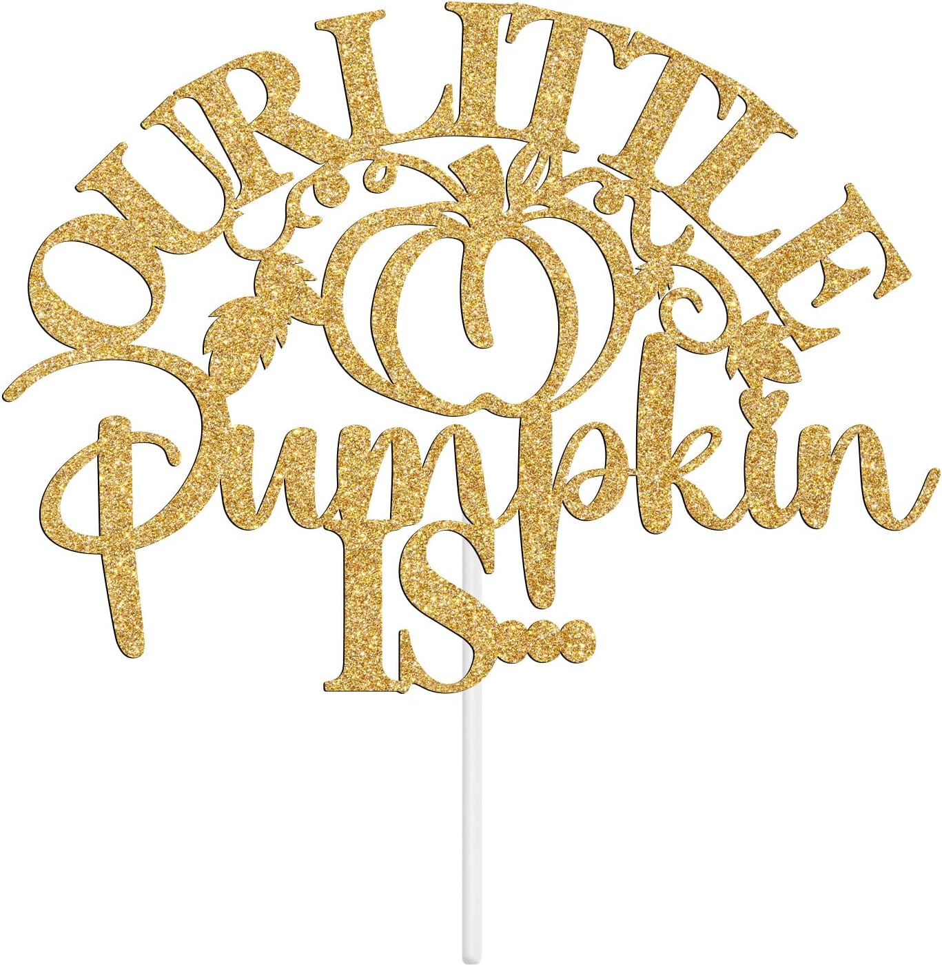 Thumbnail 6 de NARLOPI I-0241 Little Pumpkin Cake Topper, Gold Glitter Paper, 4-Inch