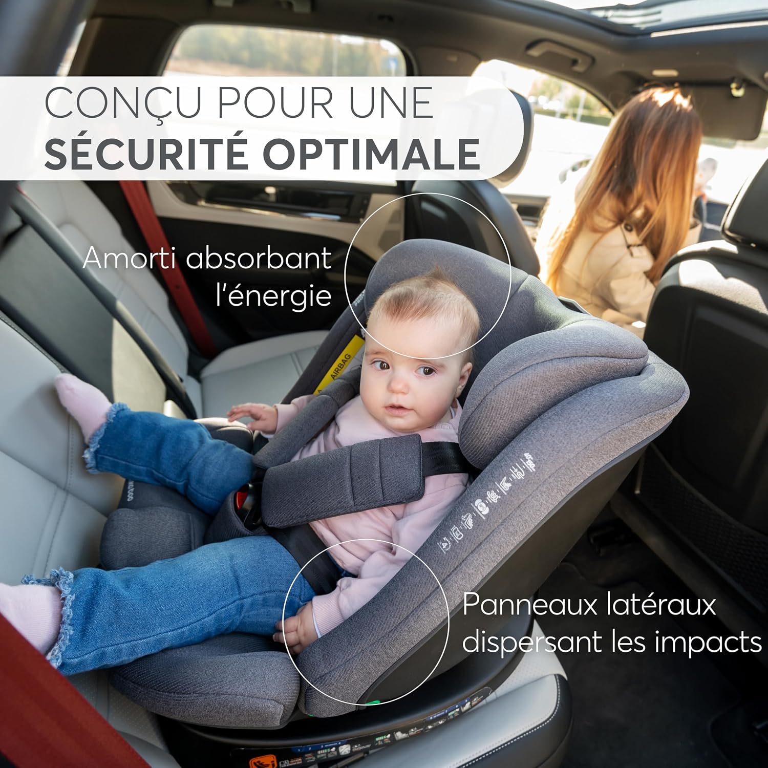 Thumbnail 5 de KikkaBoo Siège Auto Bébé 0 à 36 kg i-SECURE, i-Size ISOFIX, Pivotant 360°, Vert Armée