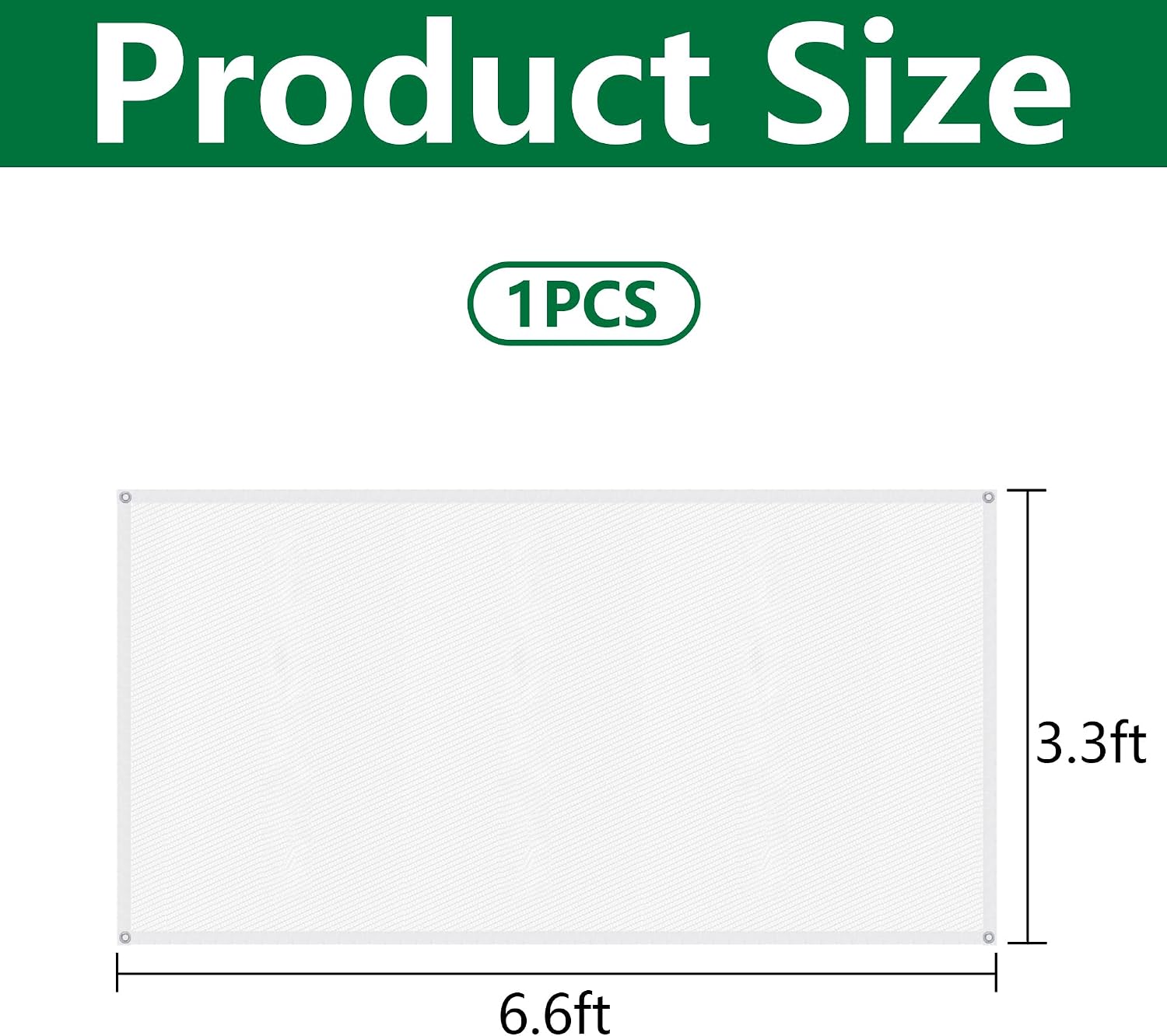 Detalle 2 de Mizelu BS-1X2M-White-Plant-Shade-1Pc Plant Shade Cloth, White PE, 6.6 x 3.3 Ft