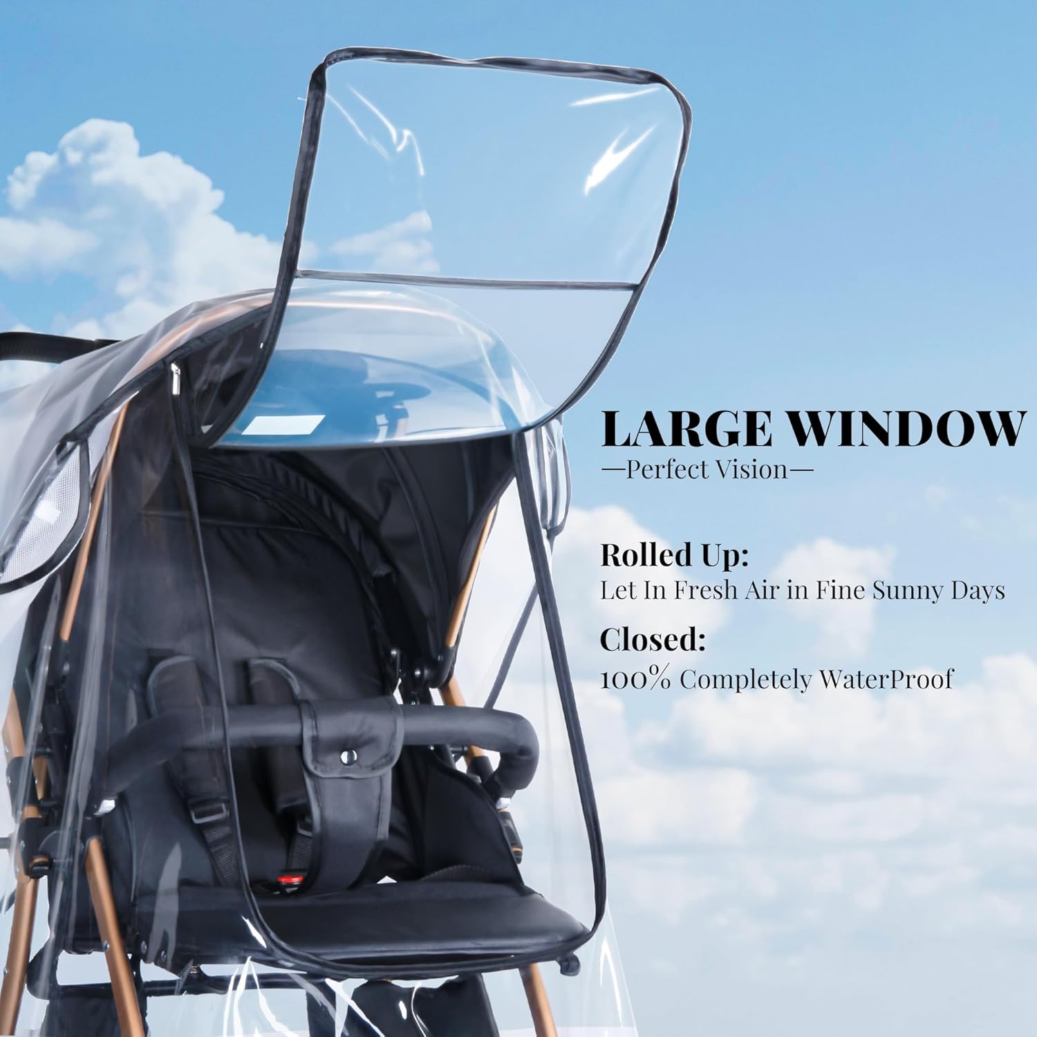 Thumbnail 1 de Bemece Universal Rain Cover for Pushchair Stroller Pram – All‑Round Weather Shield (L)