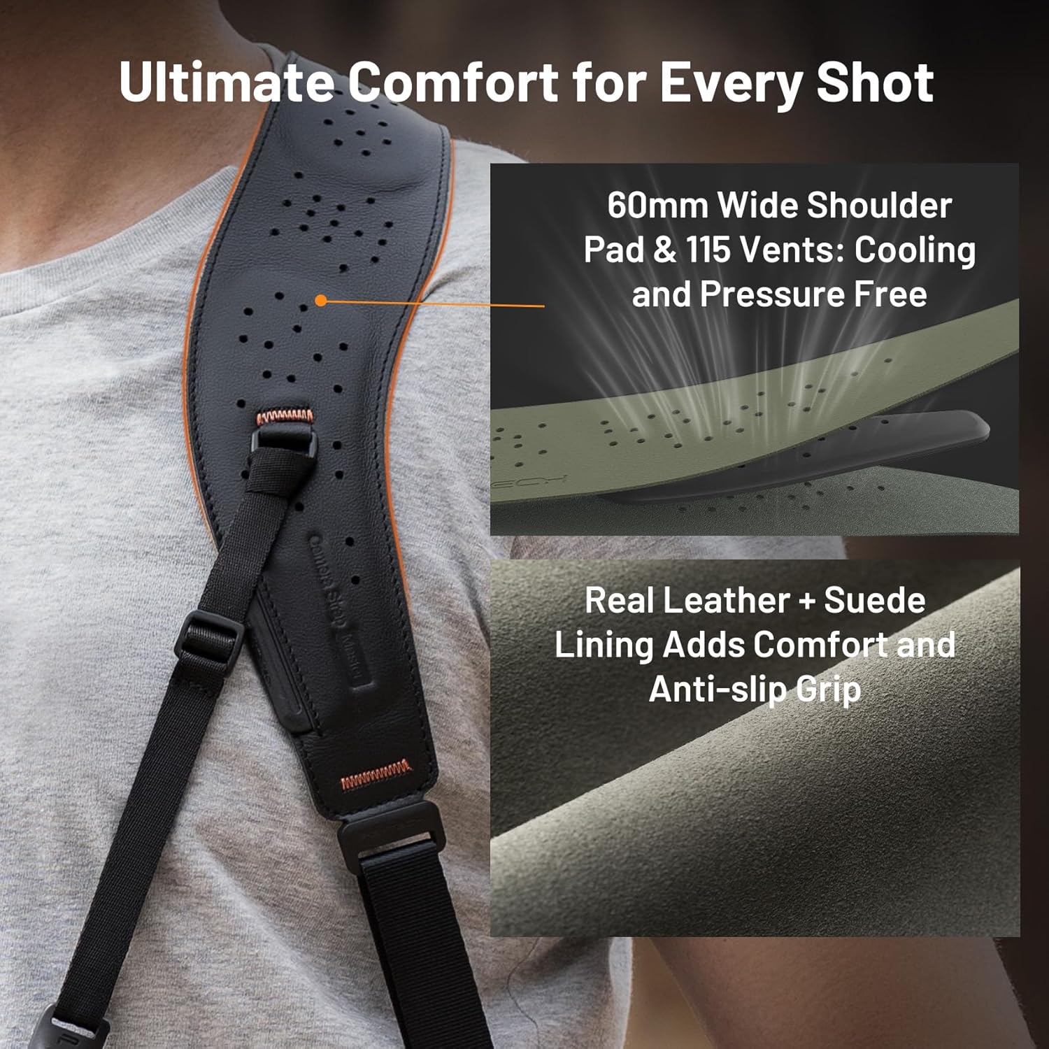 Thumbnail 3 de PGYTECH Camera Strap Master: Leather Dual Shoulder Harness for 3 Cameras