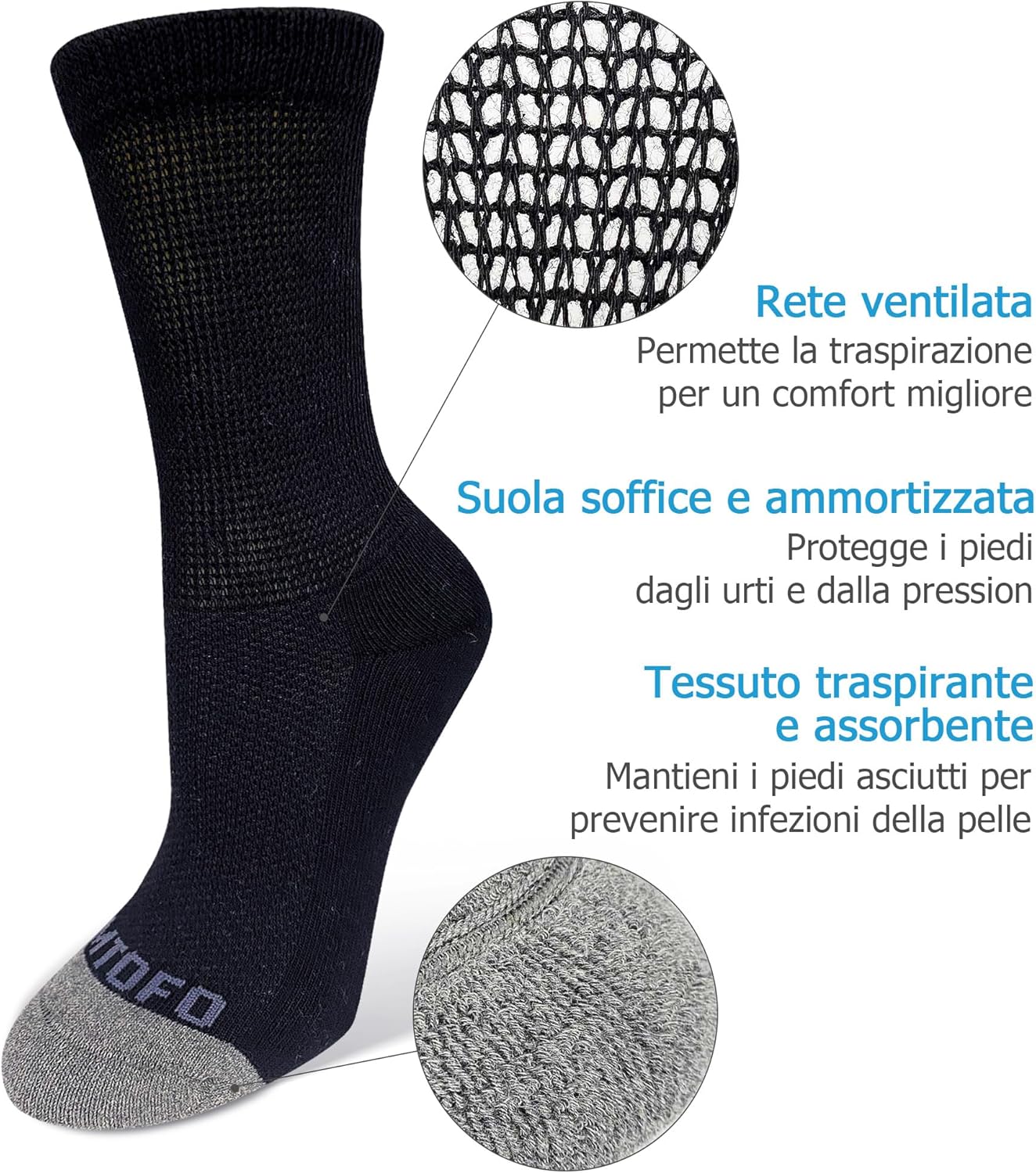 Thumbnail 5 de ZFSOCK Calze Uomo Diabetiche Senza Elastico 4 Paia