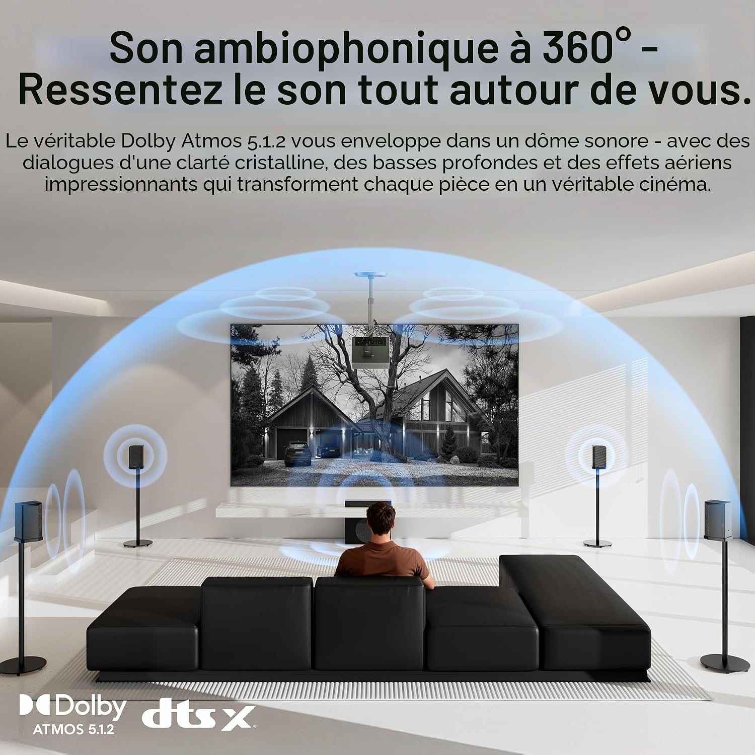 Thumbnail 3 de Valerion ThunderBeat Enceinte Centrale sans Fil — 120 W, Latence ultra-faible et Amélioration Vocale Adaptative