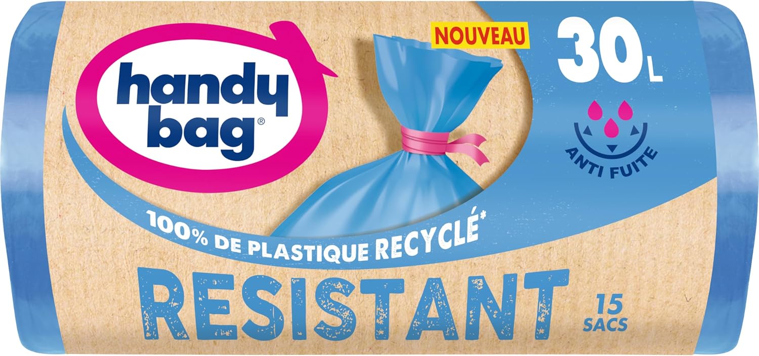 Detalle 2 de Handy Bag 30 l soppåsar, 15-pack i återvunnen plast med tät botten