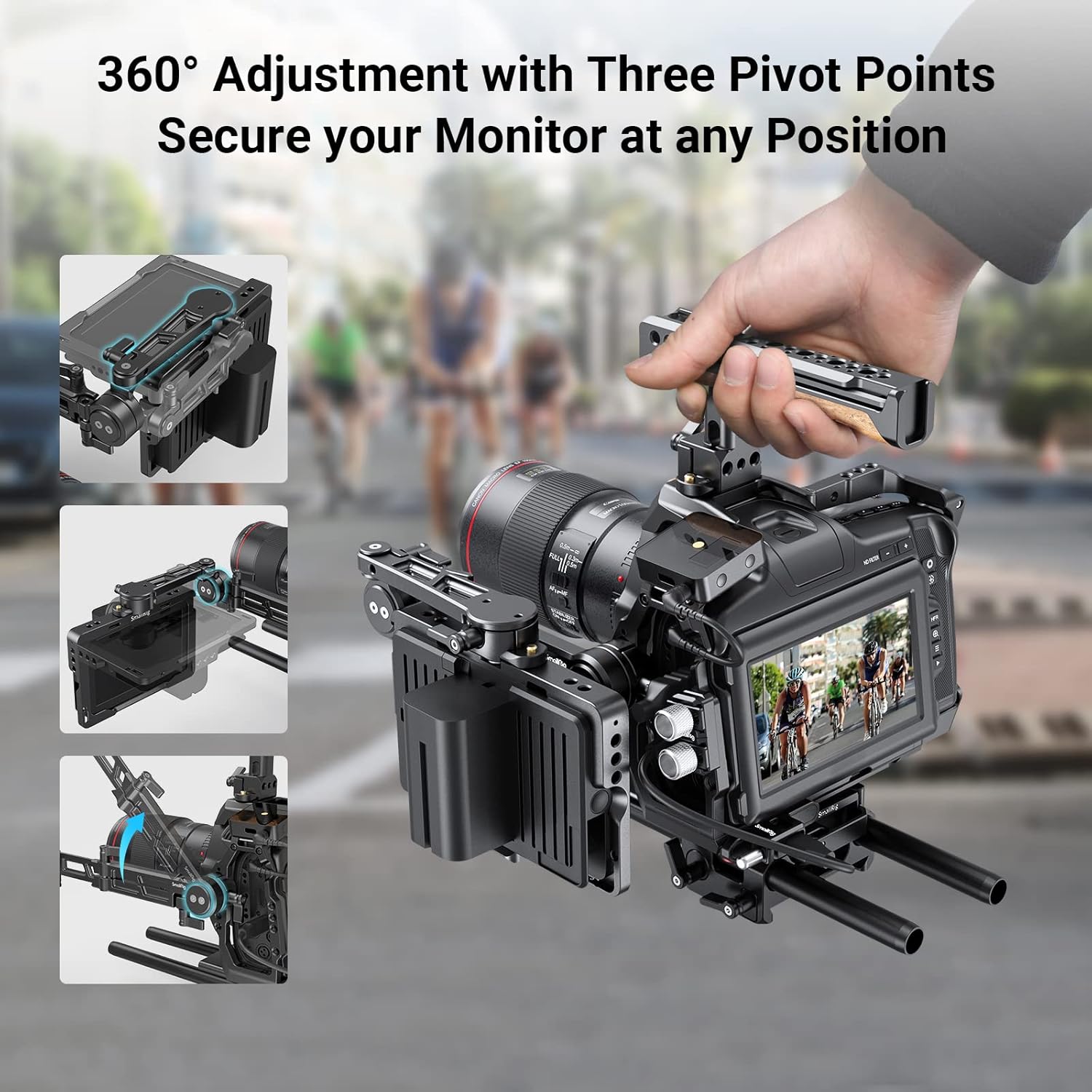 Detalle 2 de SmallRig 360° Adjustable EVF Mount with NATO Rail (MD3507) – NATO clamp quick release monitor mount