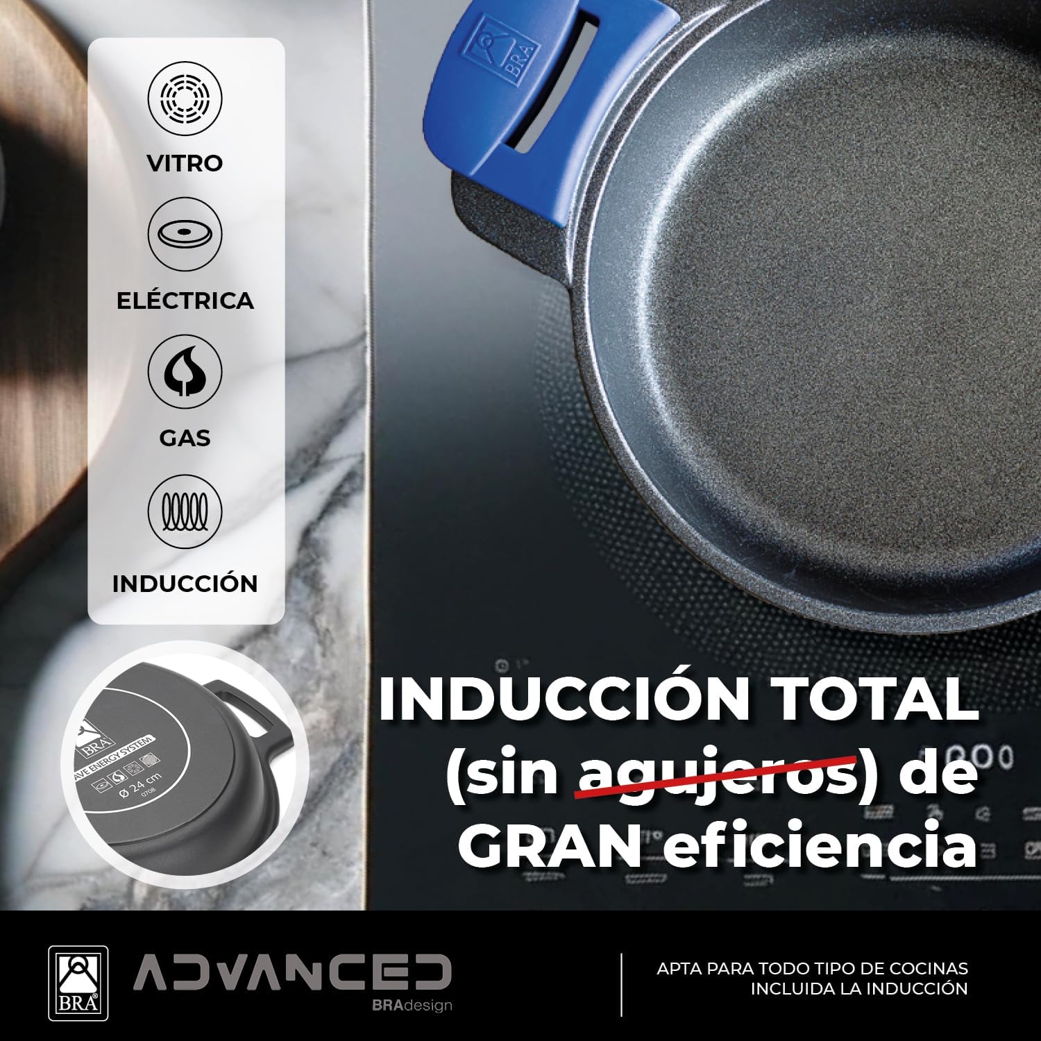 Thumbnail 3 de BRA Advanced Cacerola Baja 32 cm 🍳, Antiadherente y Resistente