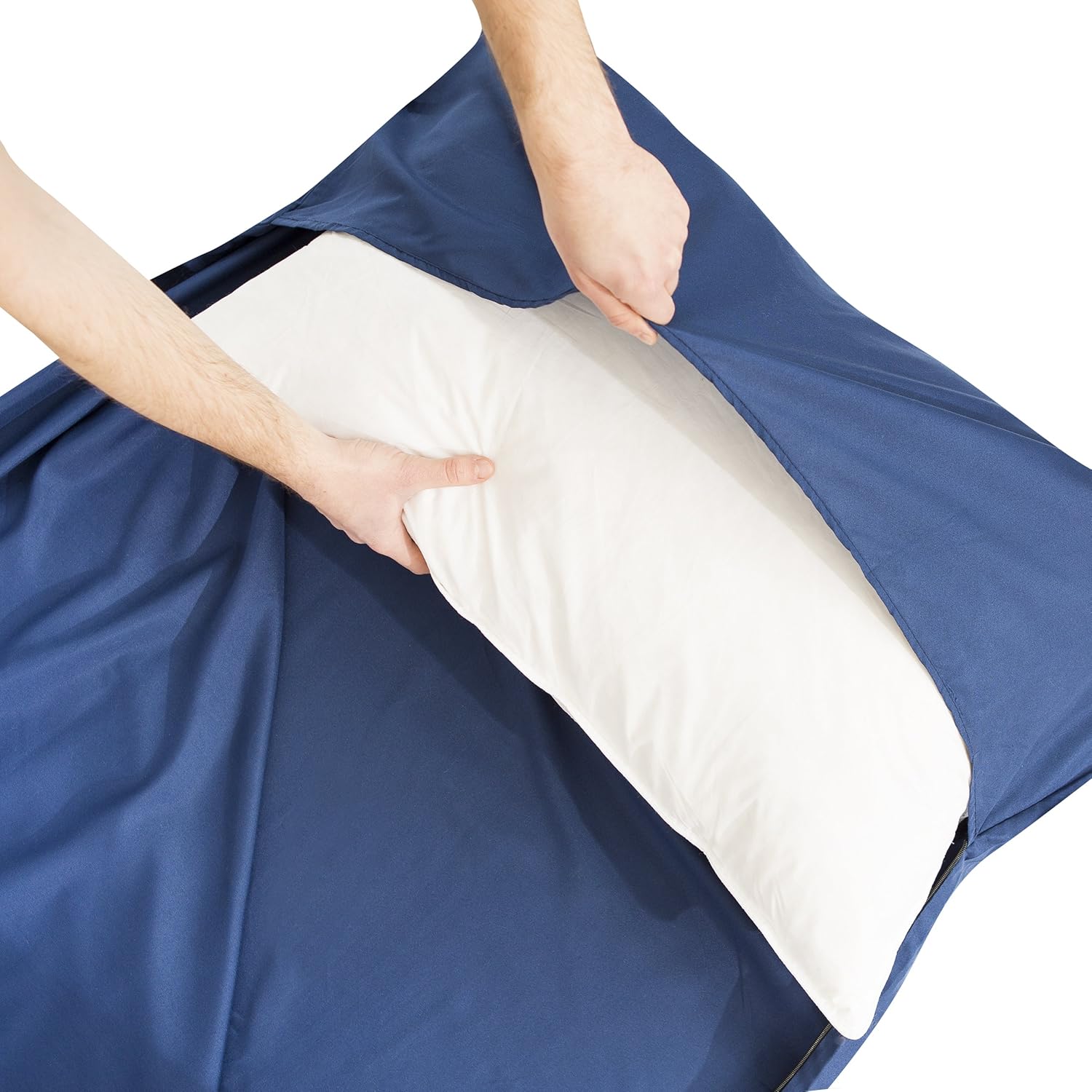 Detalle 2 de MIQIO 2in1 Hüttenschlafsack Ultra leicht mit Reißverschluss – vielseitiger Reiseschlafsack und XL Reisedecke
