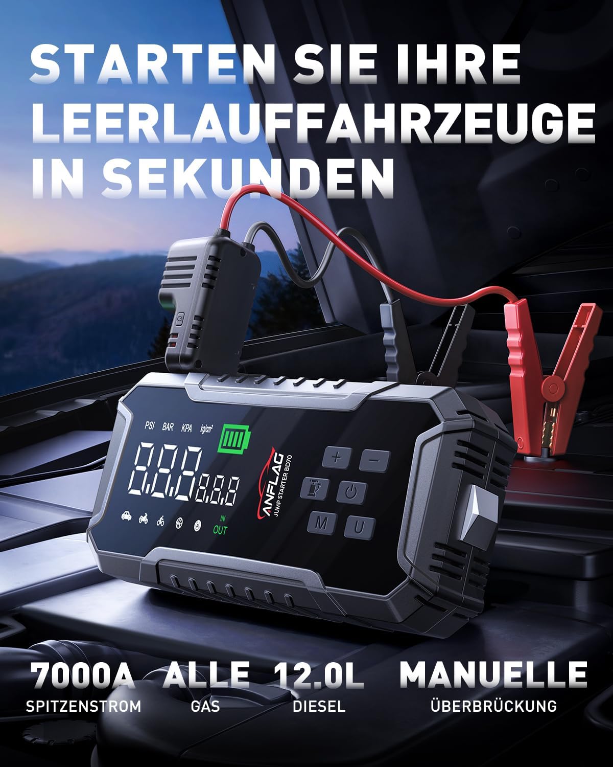 Detalle 2 de ANFLAG 7000A Starthilfe 26800mAh