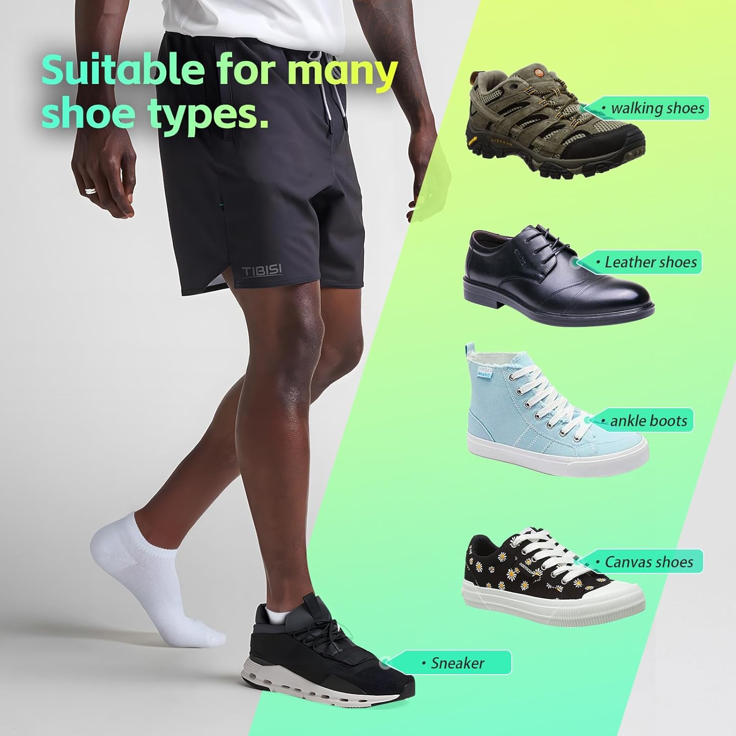 Thumbnail 3 de TIBISI Trainer Socks (pack of 10) – breathable low-cut running and gym ankle socks in white/black/grey