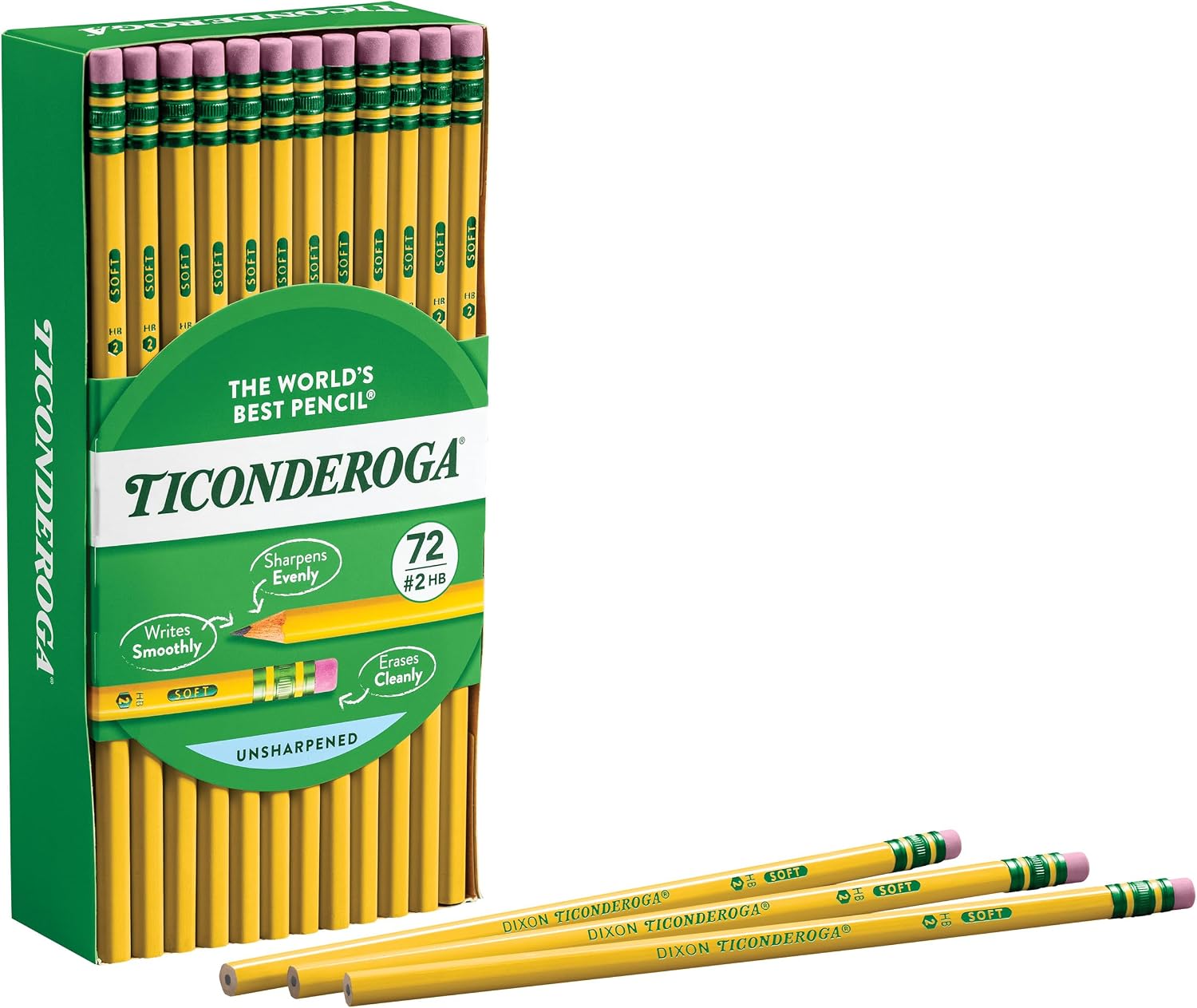 Thumbnail 3 de Ticonderoga 33904 #2 HB Wood-Cased Pencils, Yellow, 72-Count