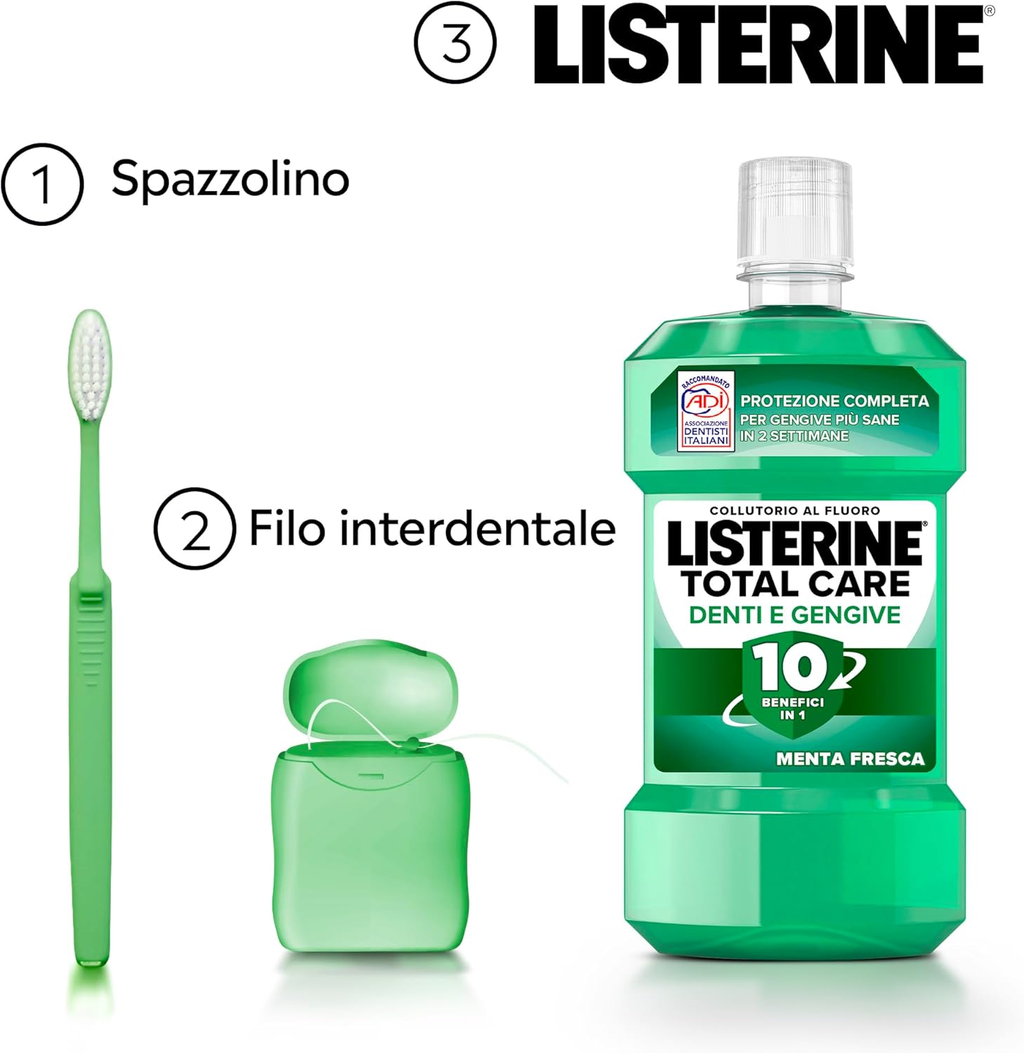 Thumbnail 3 de Listerine Total Care Denti e Gengive, Collutorio alla Menta Fresca 4x750 ml — protezione completa in 2 settimane