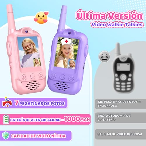 Detalle de iKidiki Walkie Talkie Niños Recargable con videollamada y cámara: análisis práctico para padres y regalos