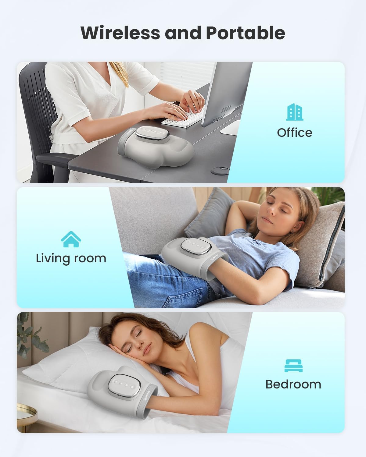 Detalle de COMFIER Massaggiatore Mani Wireless: calore, compressione e portabilità per mani e polsi