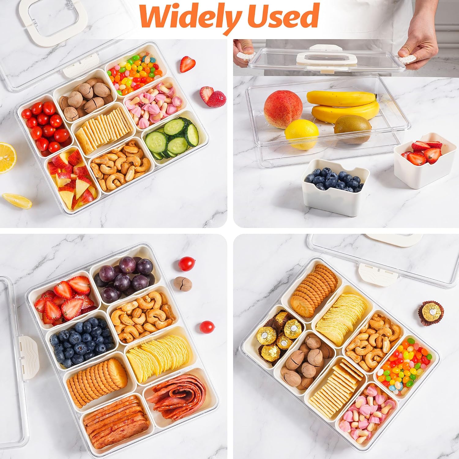 Detalle 1 de Divided Snackle Box Serving Tray with 8 Compartments