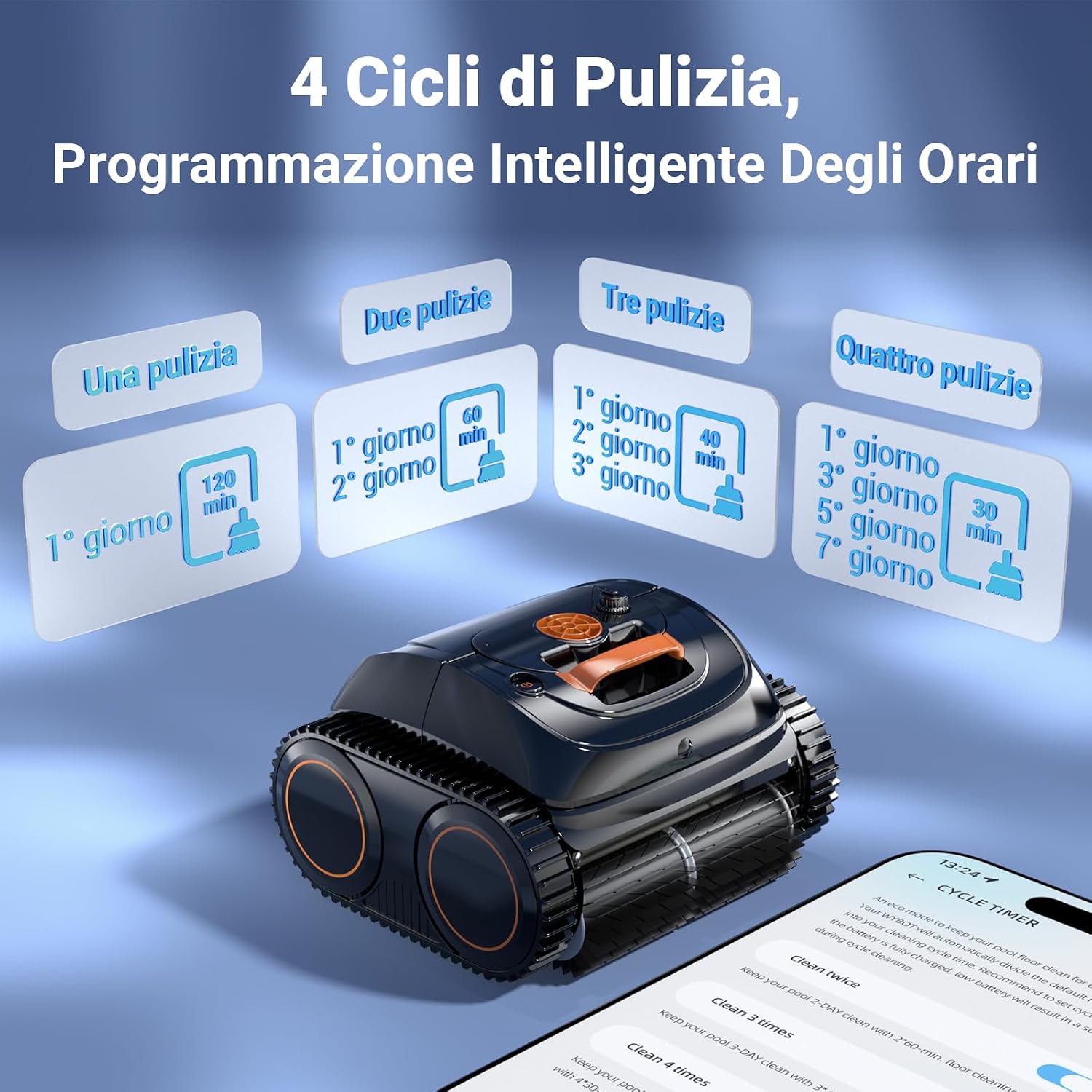 Detalle de Winny C1 Robot Piscina: pulizia intelligente per piscine interrate e fuori terra fino a 150 m²