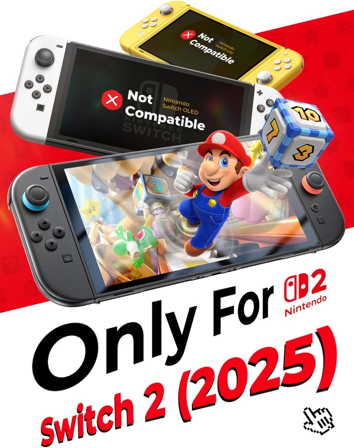 Detalle 2 de MAGIC JOHN 2 Pack Screen Protector for Nintendo Switch 7.9"