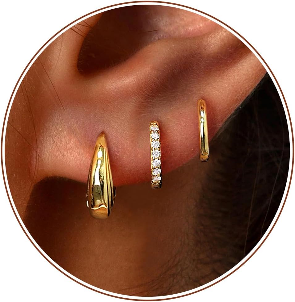 Detalle de Poxtex Huggie Hoop Earrings 8mm