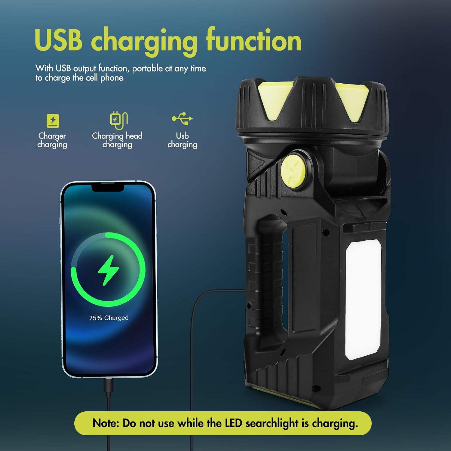 Detalle 2 de Super Bright LED Torch Rechargeable 4800mAh