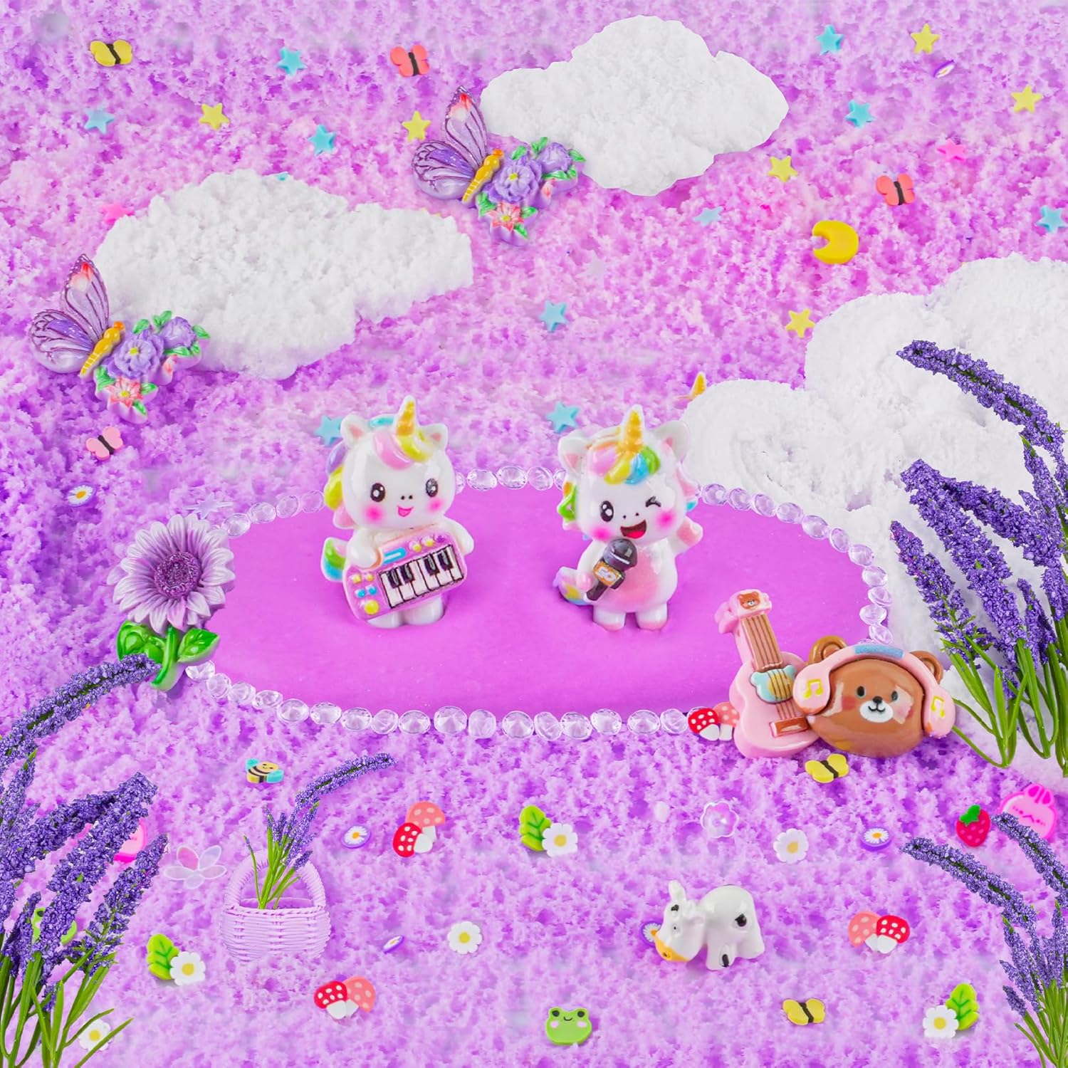 Thumbnail 3 de LAWOHO 6-Pack Purple Lavender Slime Kit (Cloud, Clear & Butter Slimes) with Charms & Add-ins