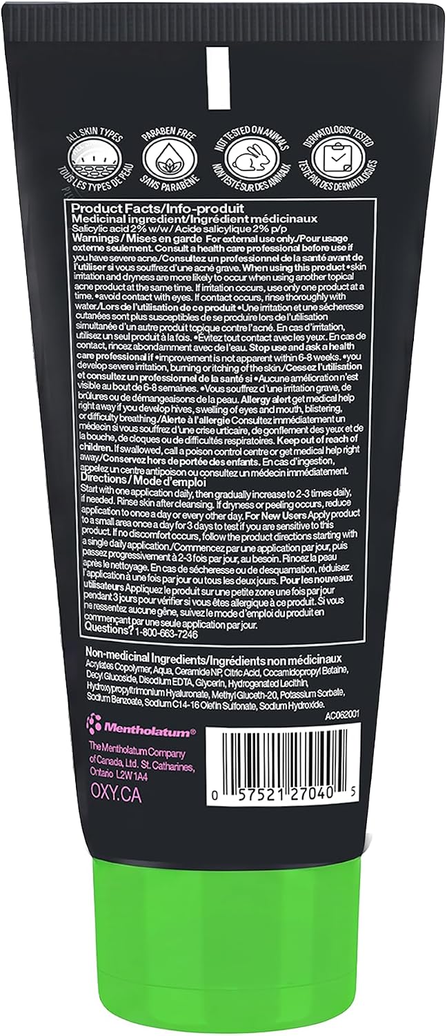 Detalle 2 de OXY Acne Control Cleanser 162 mL with 2% Salicylic Acid, Hyaluronic Acid & Ceramide