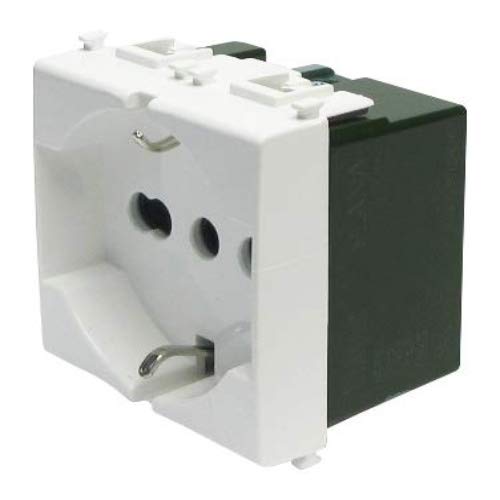 Detalle 2 de Vimar 0R14210 Plana Presa SICURY 2P+T 16A, universale, 2 moduli, bianco