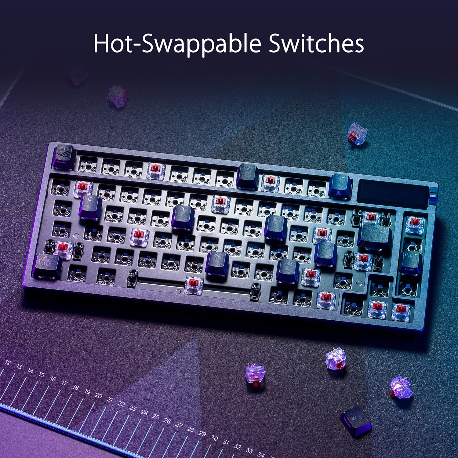 Thumbnail 6 de ASUS ROG Azoth tastiera gaming wireless personalizzabile con display OLED e switch ROG NX Rossi (layout Italia) nero