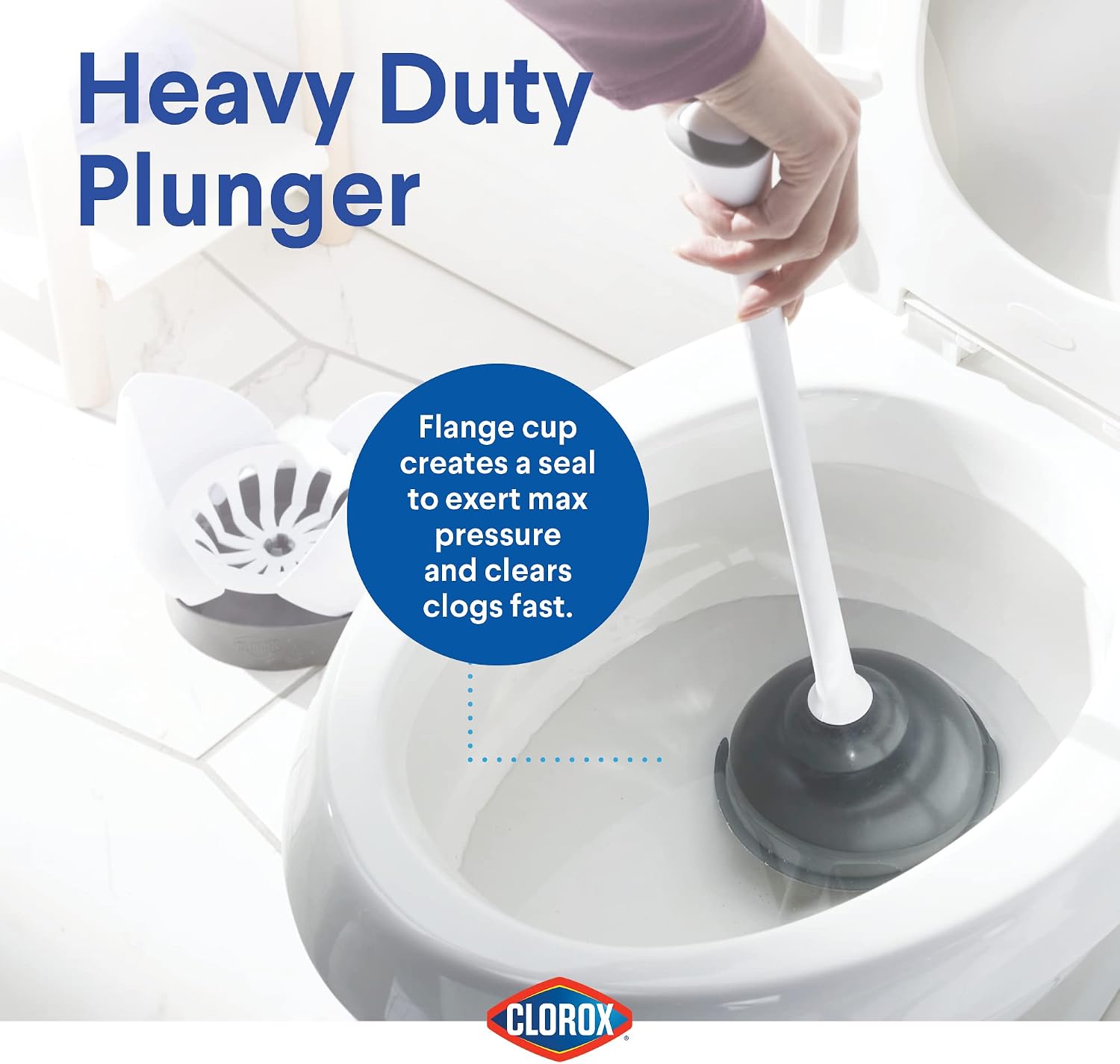 Thumbnail 2 de Clorox Toilet Plunger with Hideaway Caddy 2-Pack