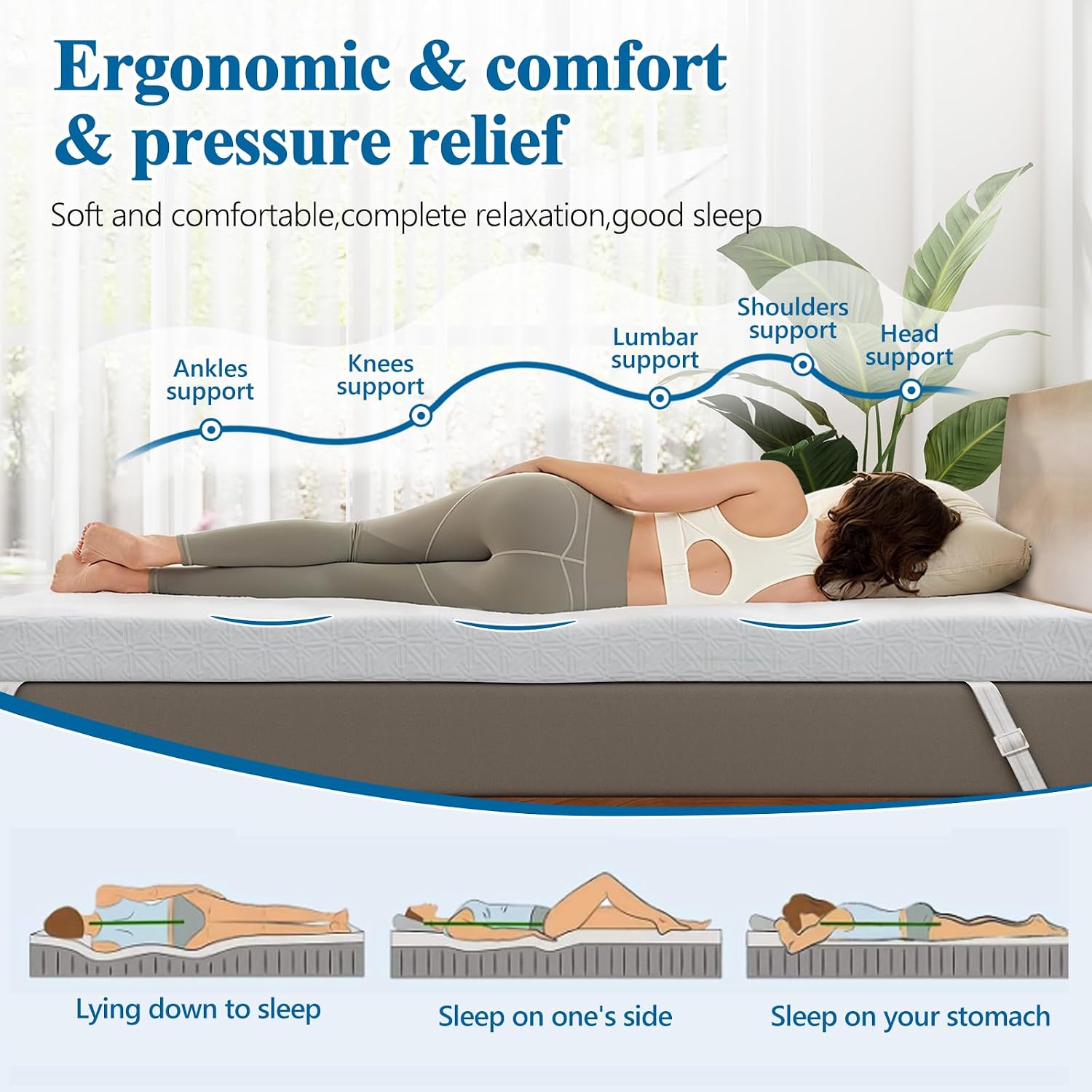 Thumbnail 2 de Bednew Memory Foam Mattress Topper 10cm