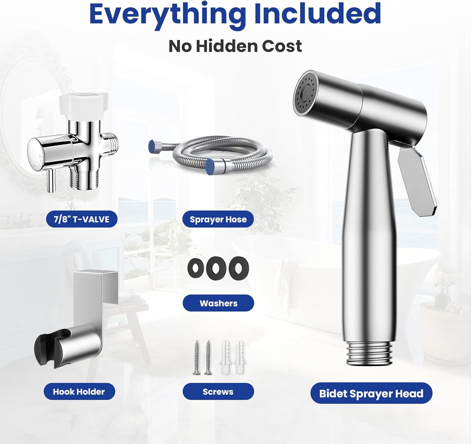 Thumbnail 6 de BRITULIF BBS-09 Handheld Bidet Sprayer, Stainless Steel, Brushed Nickel