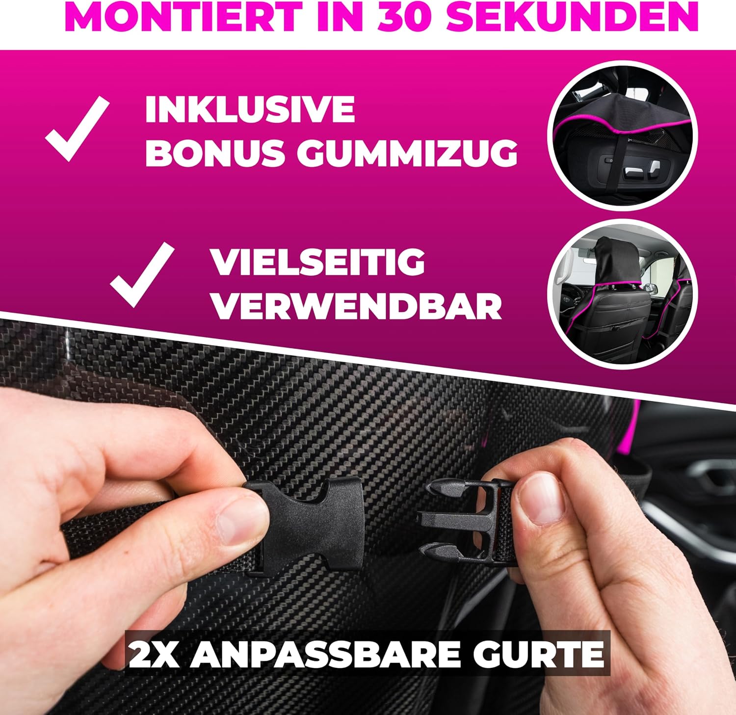Detalle de Pro2Protect® 2x Autositzschoner Vorderseite – wasserdicht, hochwertig verarbeitet, ohne Seitenairbag