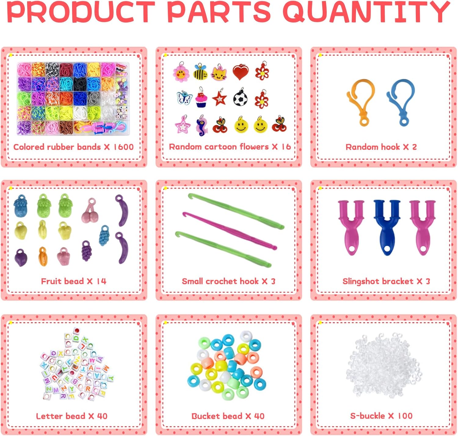 Thumbnail 2 de Jsdoin 2700+ Loom Bänder Kit mit 30 Farben, Clips, Charms & Zubehör für DIY-Freundschaftsbänder