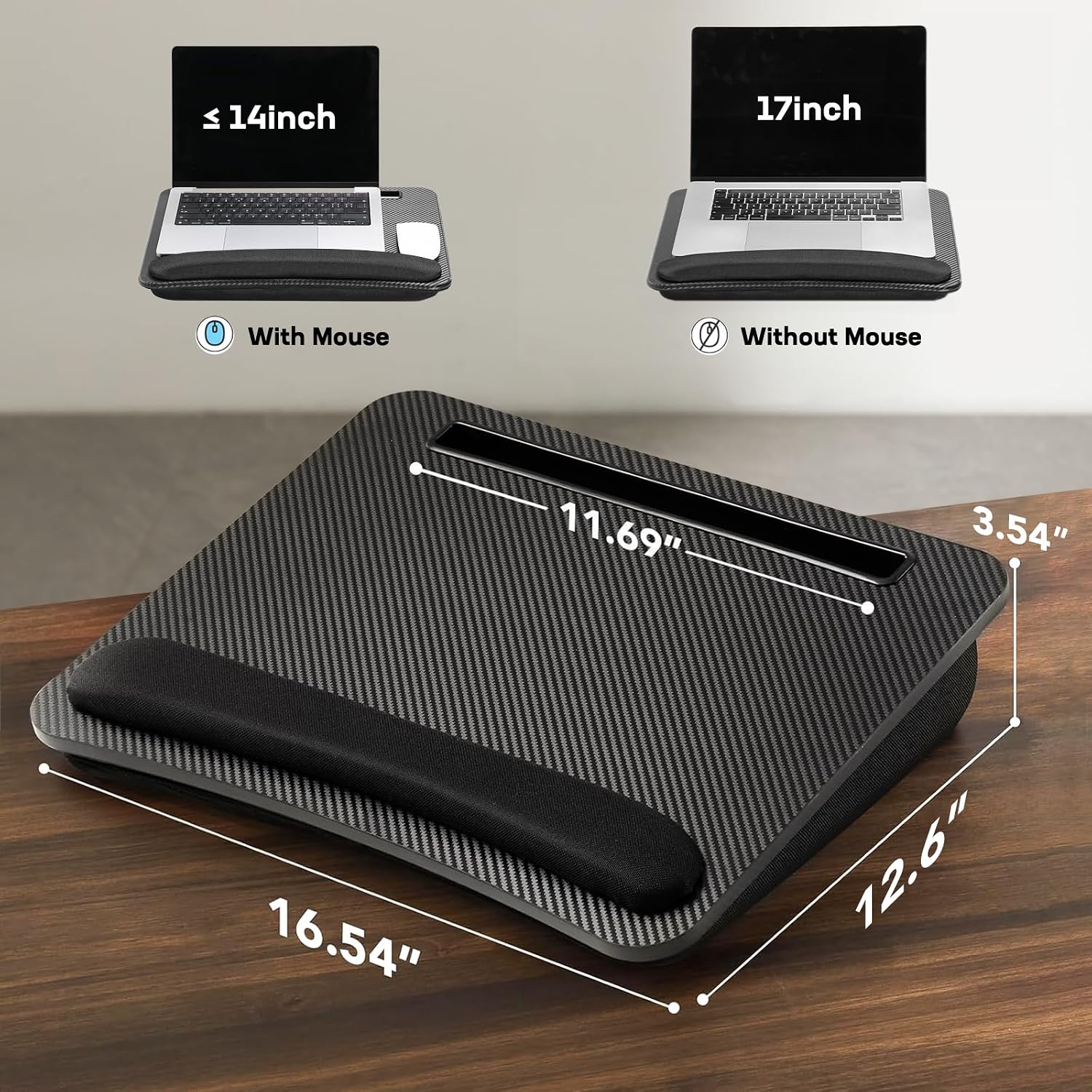 Detalle de HUANUO HNLD12B Lap Desk with Cushion, Fits Laptops up to 15.6 Inches