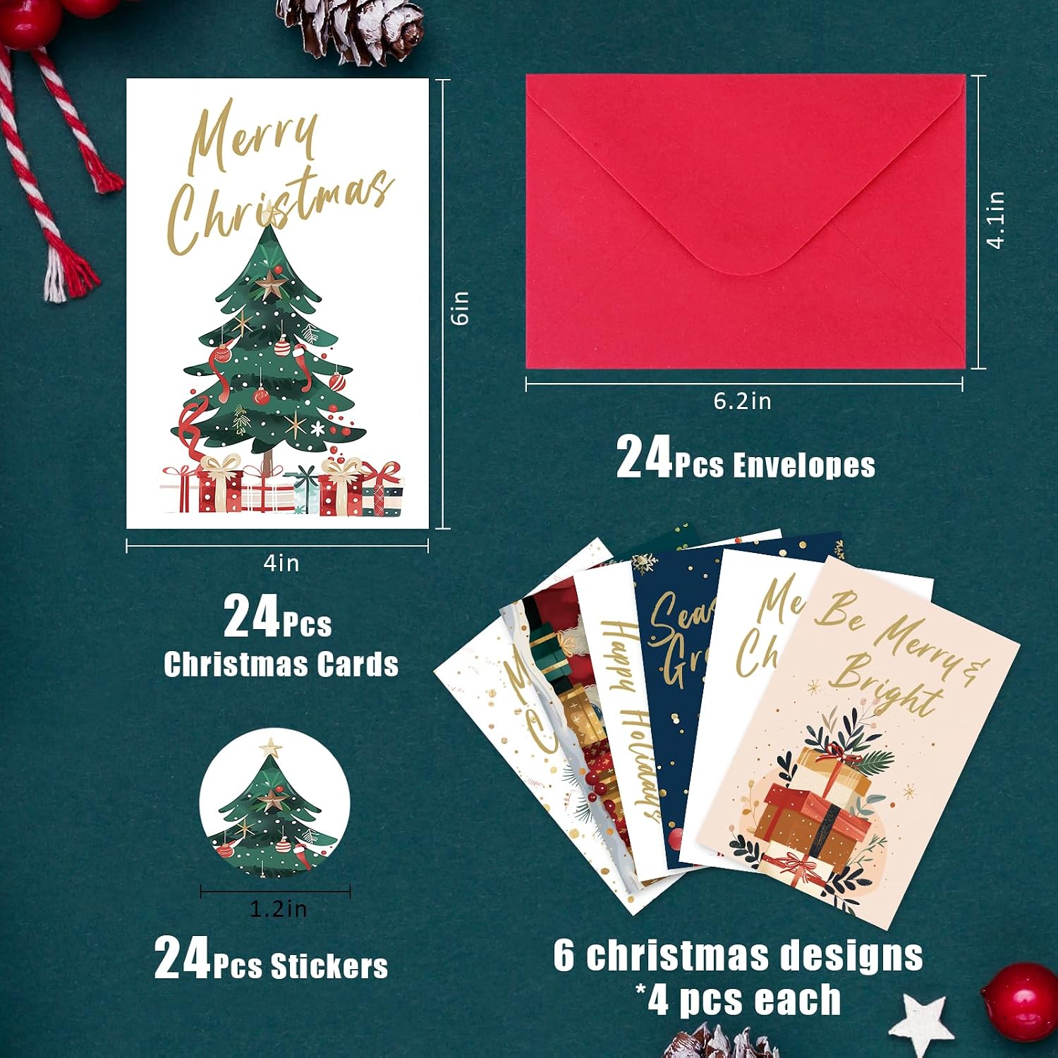 Thumbnail 1 de Christmas Cards, 4 x 6 Inch